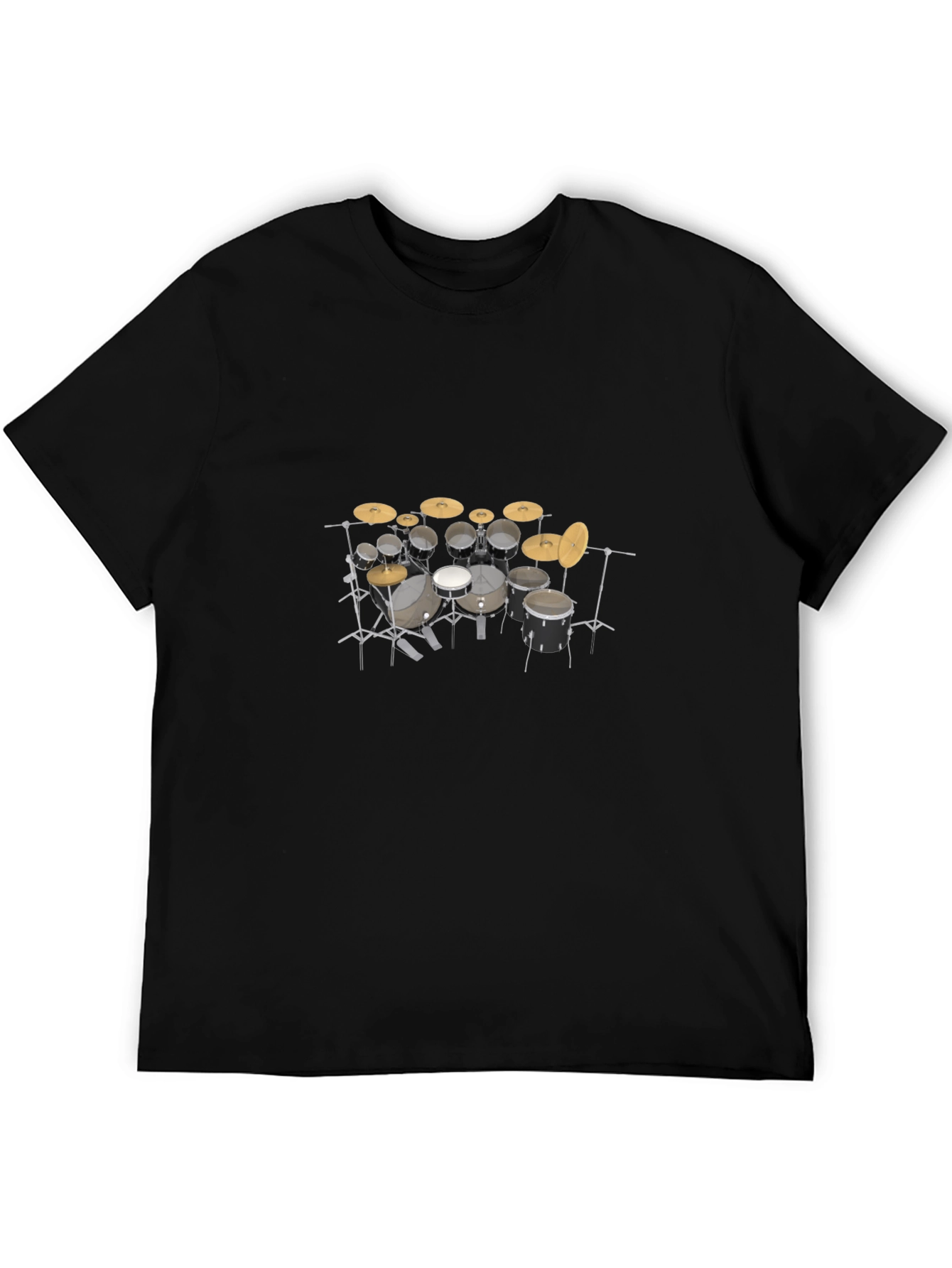Drum Kit Graphic Tee - Musicians Black T-Shirt