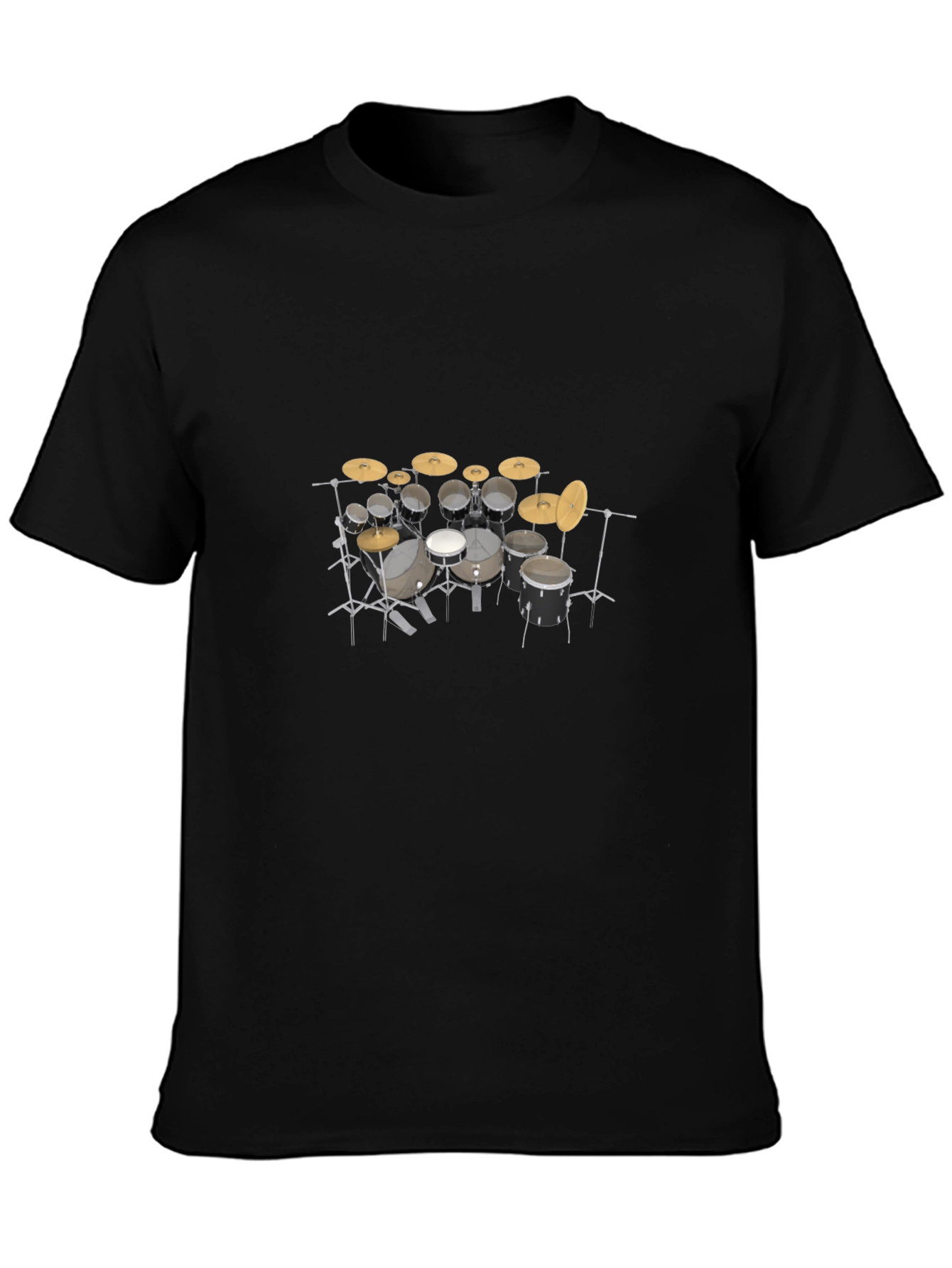 Drum Kit Graphic Tee - Musicians Black T-Shirt