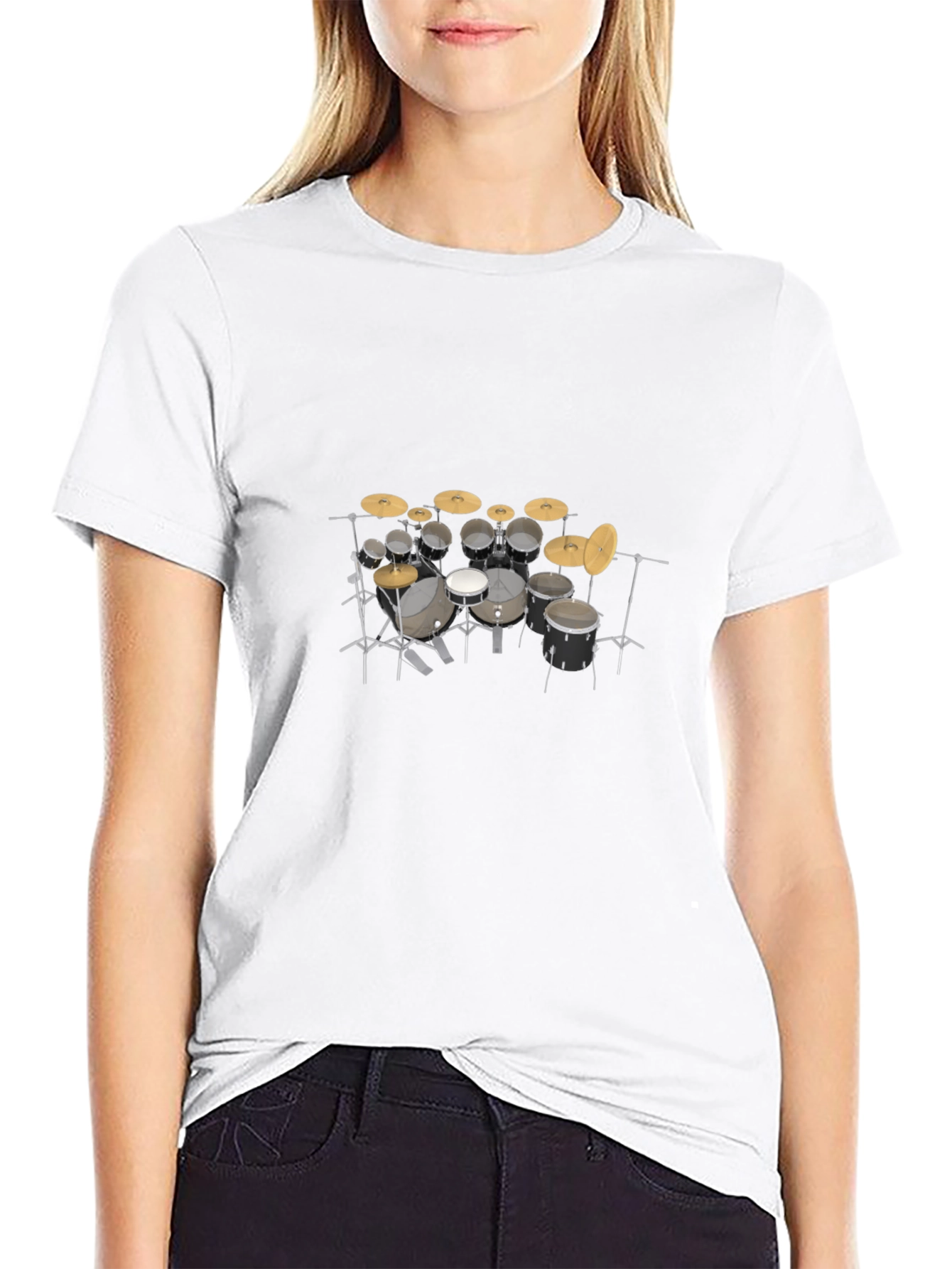 Drum Kit Graphic Tee - Musicians Black T-Shirt