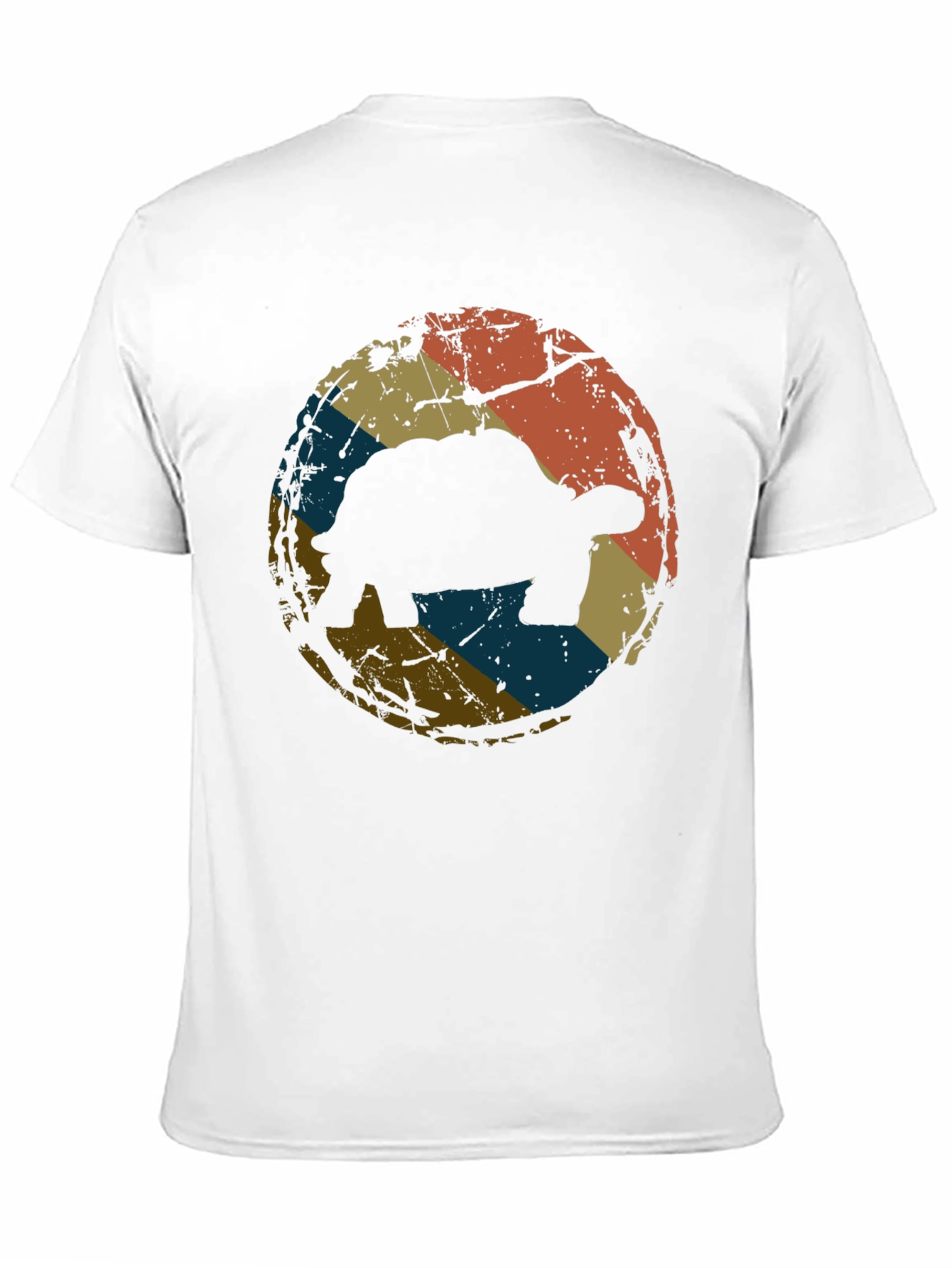 Retro Tortoise Graphic Tee - Black Cotton T-Shirt