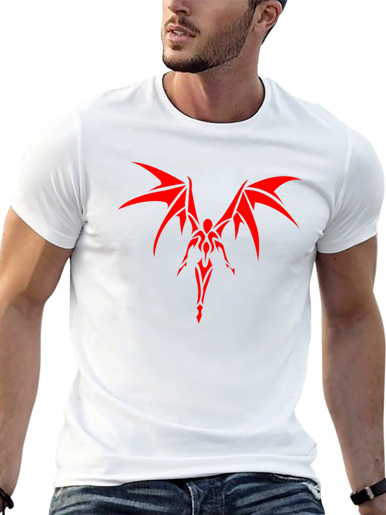 Red Winged Devil Graphic Black T-Shirt