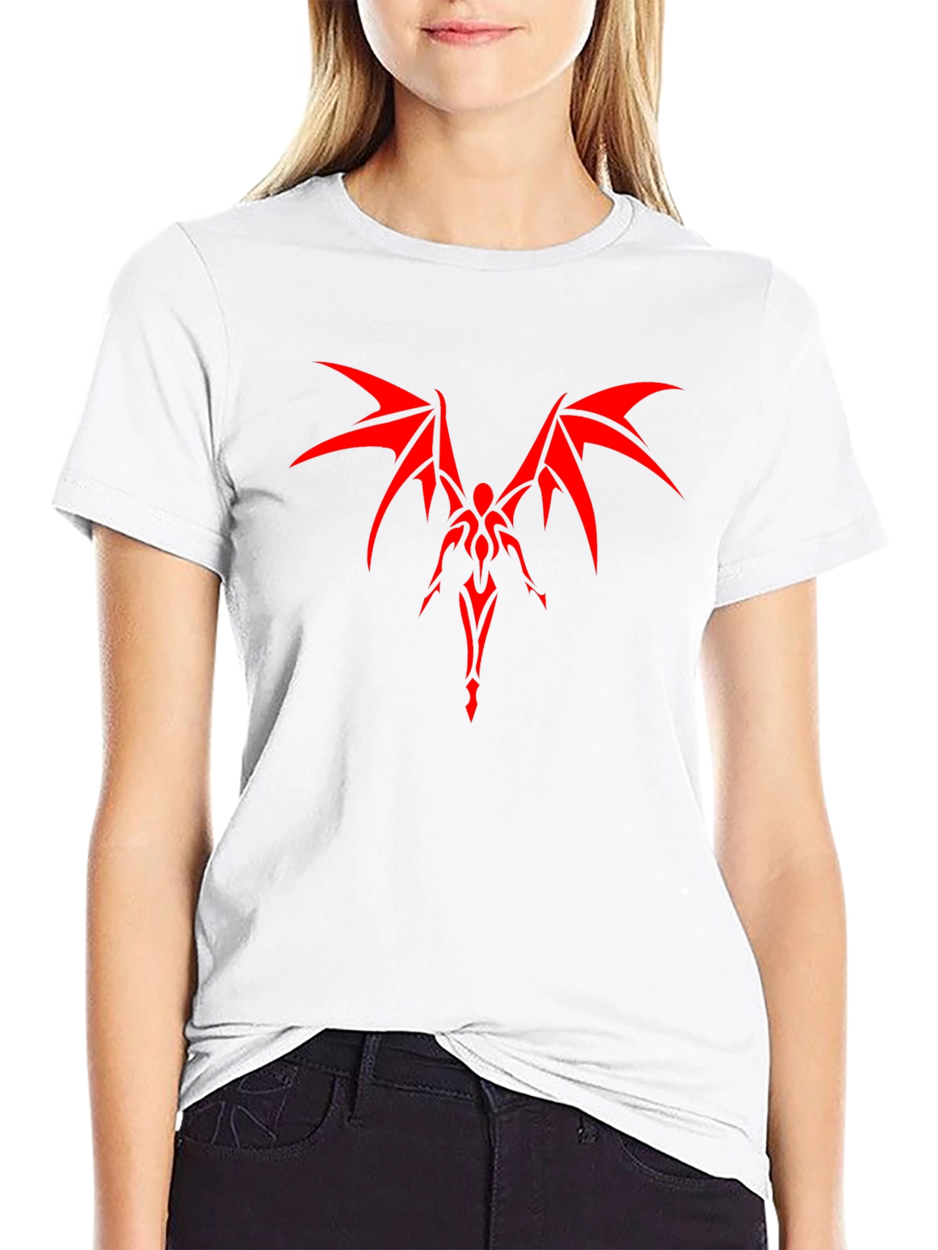 Red Winged Devil Graphic Black T-Shirt