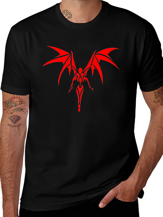 Red Winged Devil Graphic Black T-Shirt