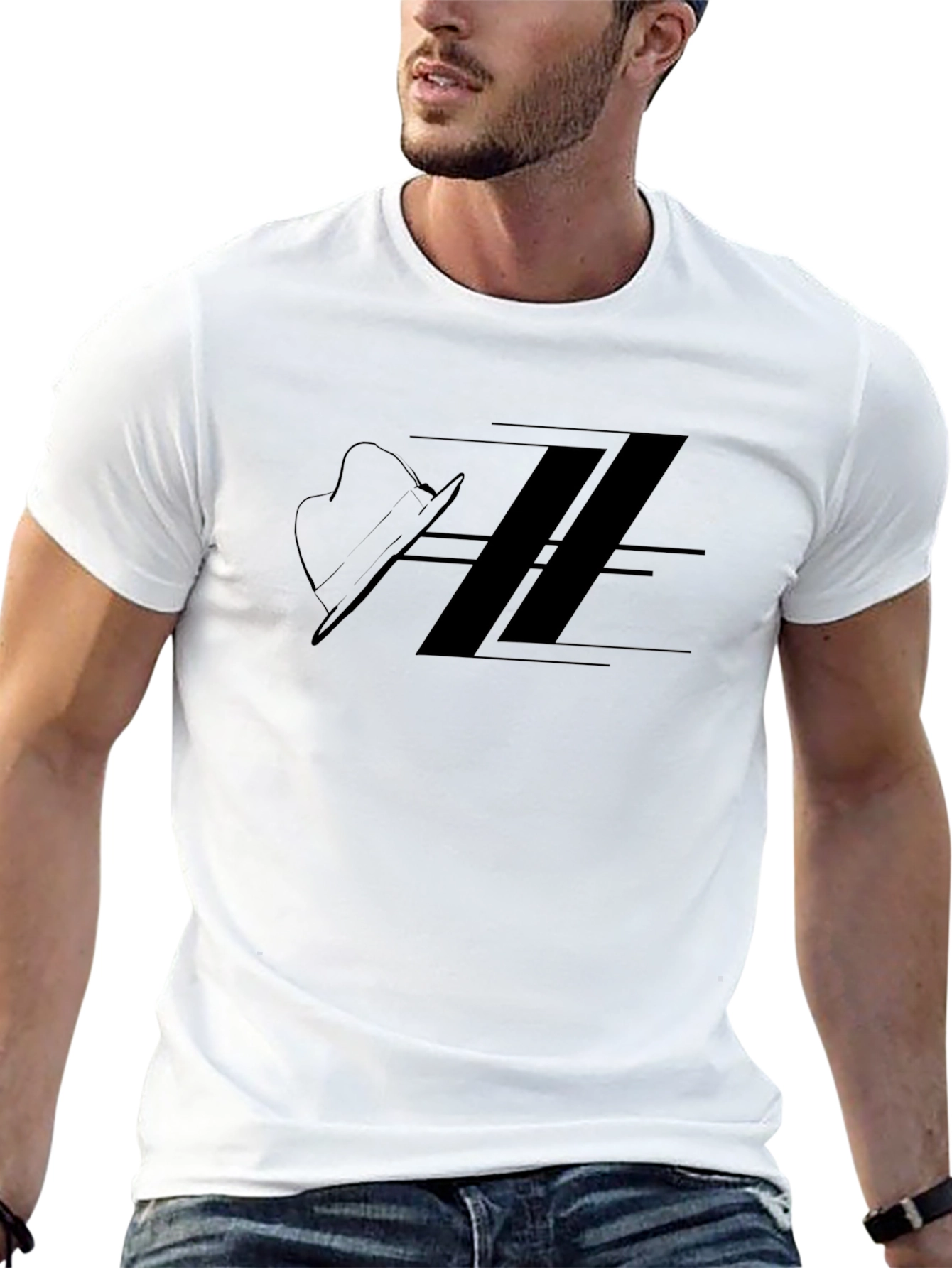 Minimalist Cowboy Hat Graphic T-Shirt