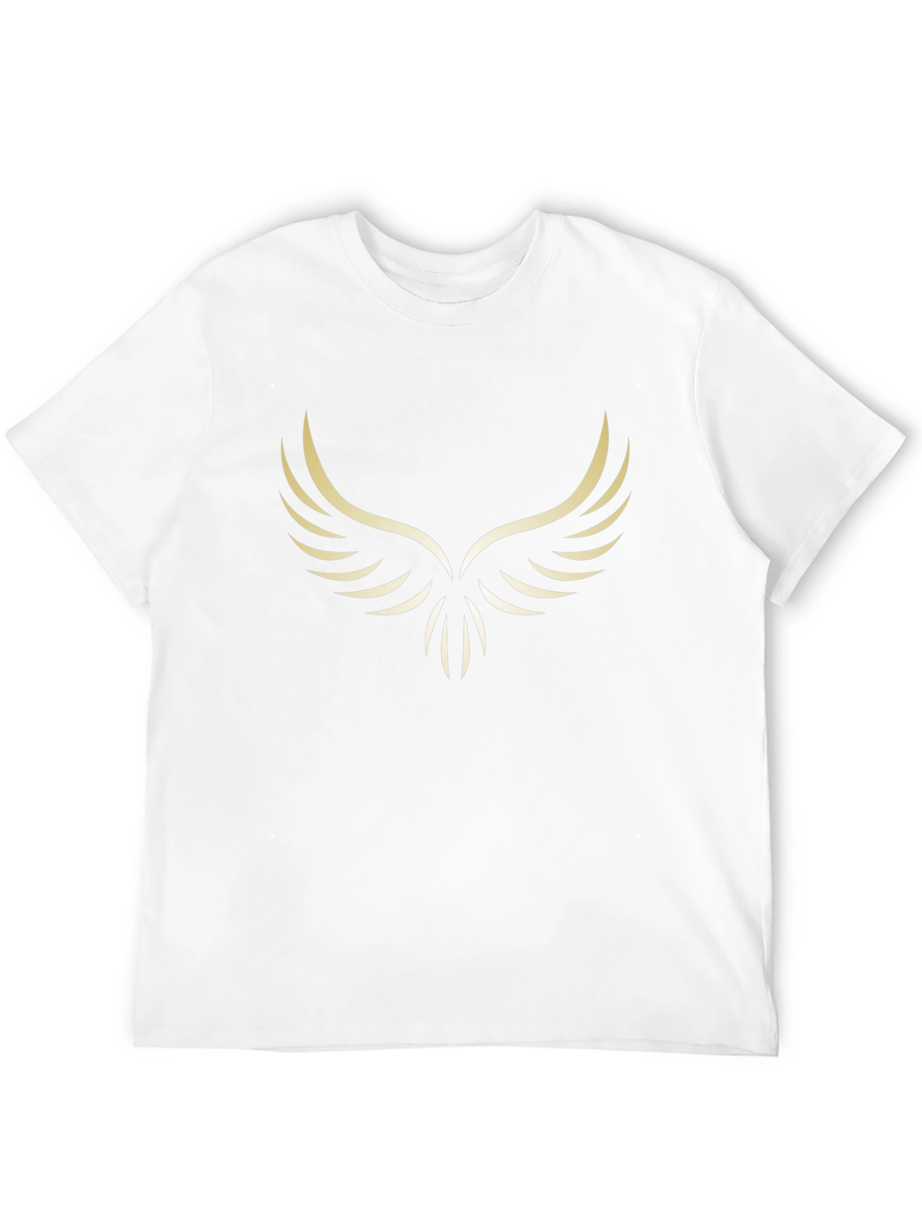 Mens Black T-Shirt with Golden Wing Graphic