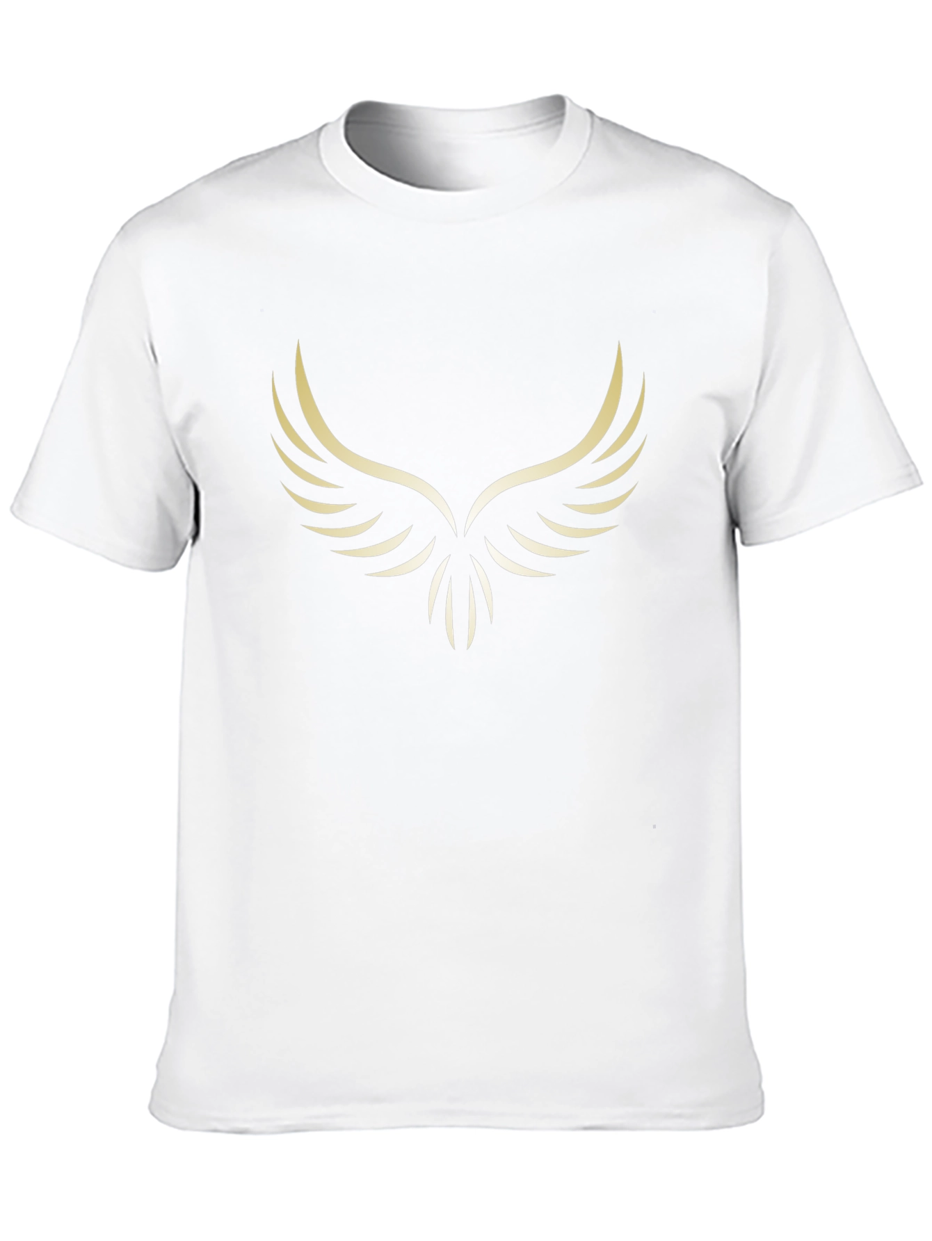 Mens Black T-Shirt with Golden Wing Graphic