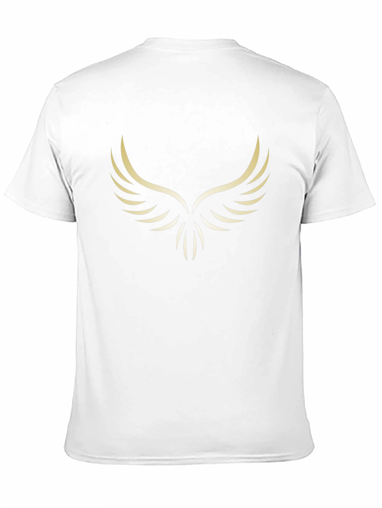 Mens Black T-Shirt with Golden Wing Graphic