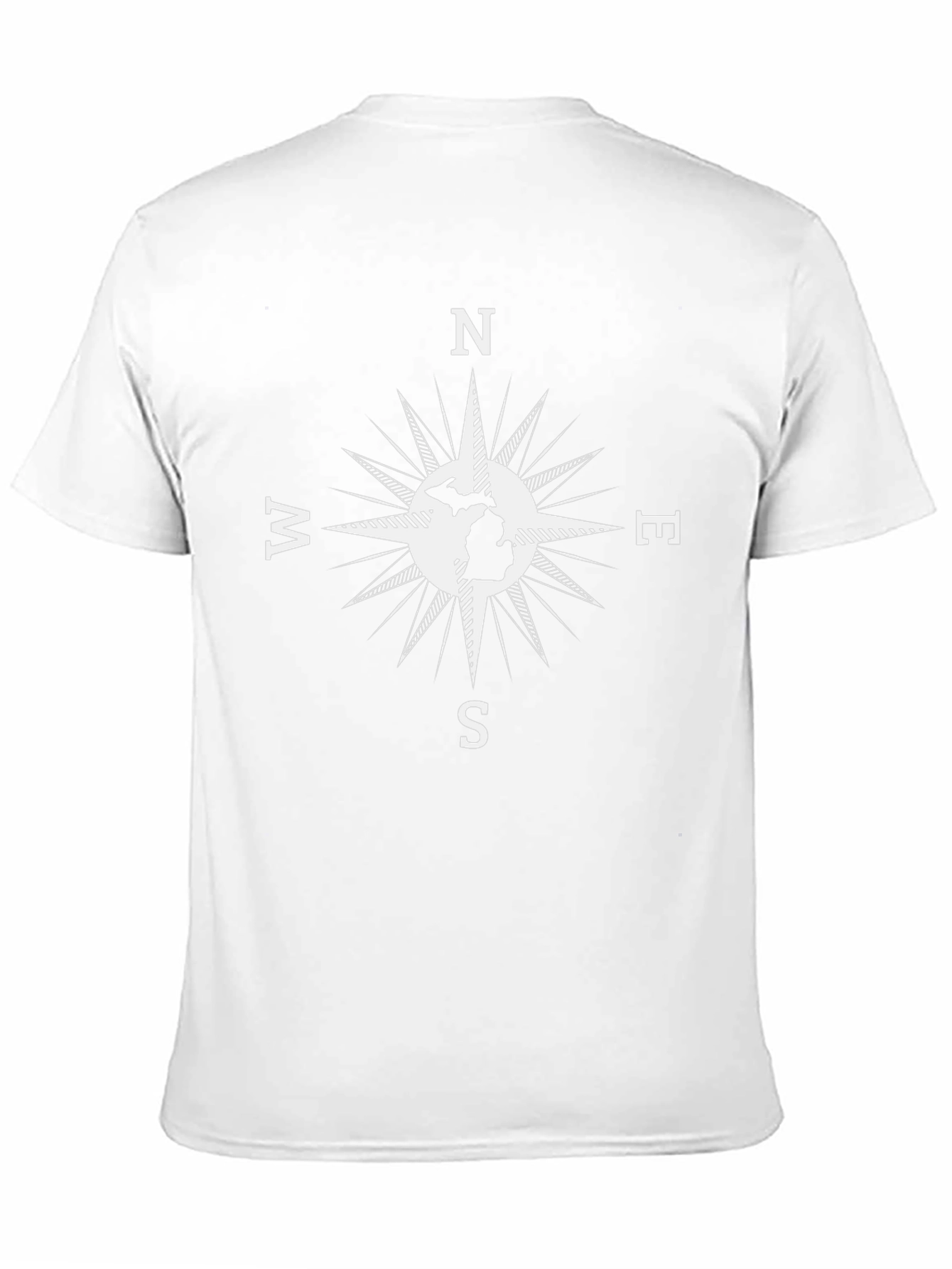 Michigan Compass Rose Graphic Tee - Black Cotton T-Shirt