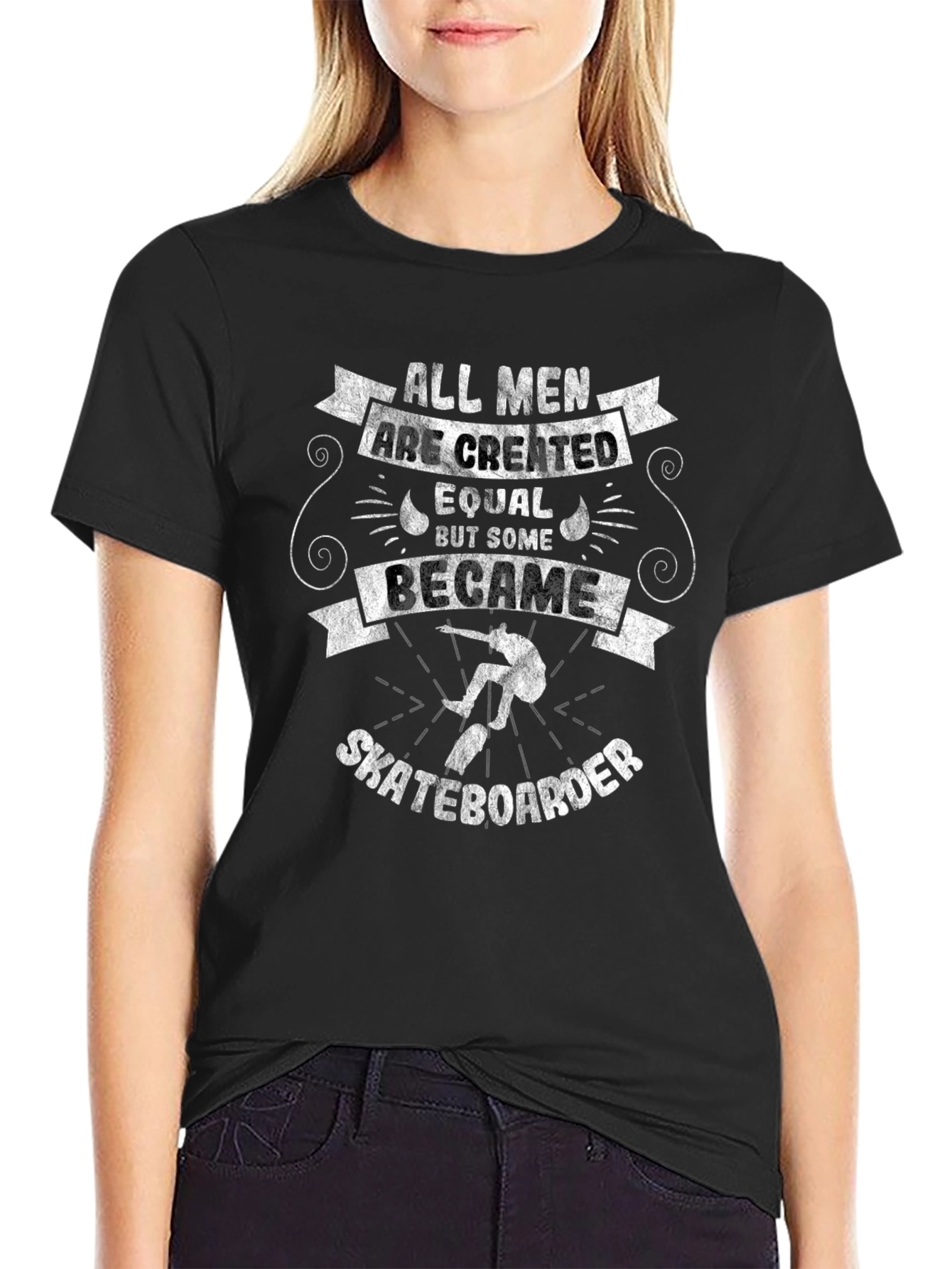 Skateboarder Graphic T-Shirt - All Men Are Created Equal