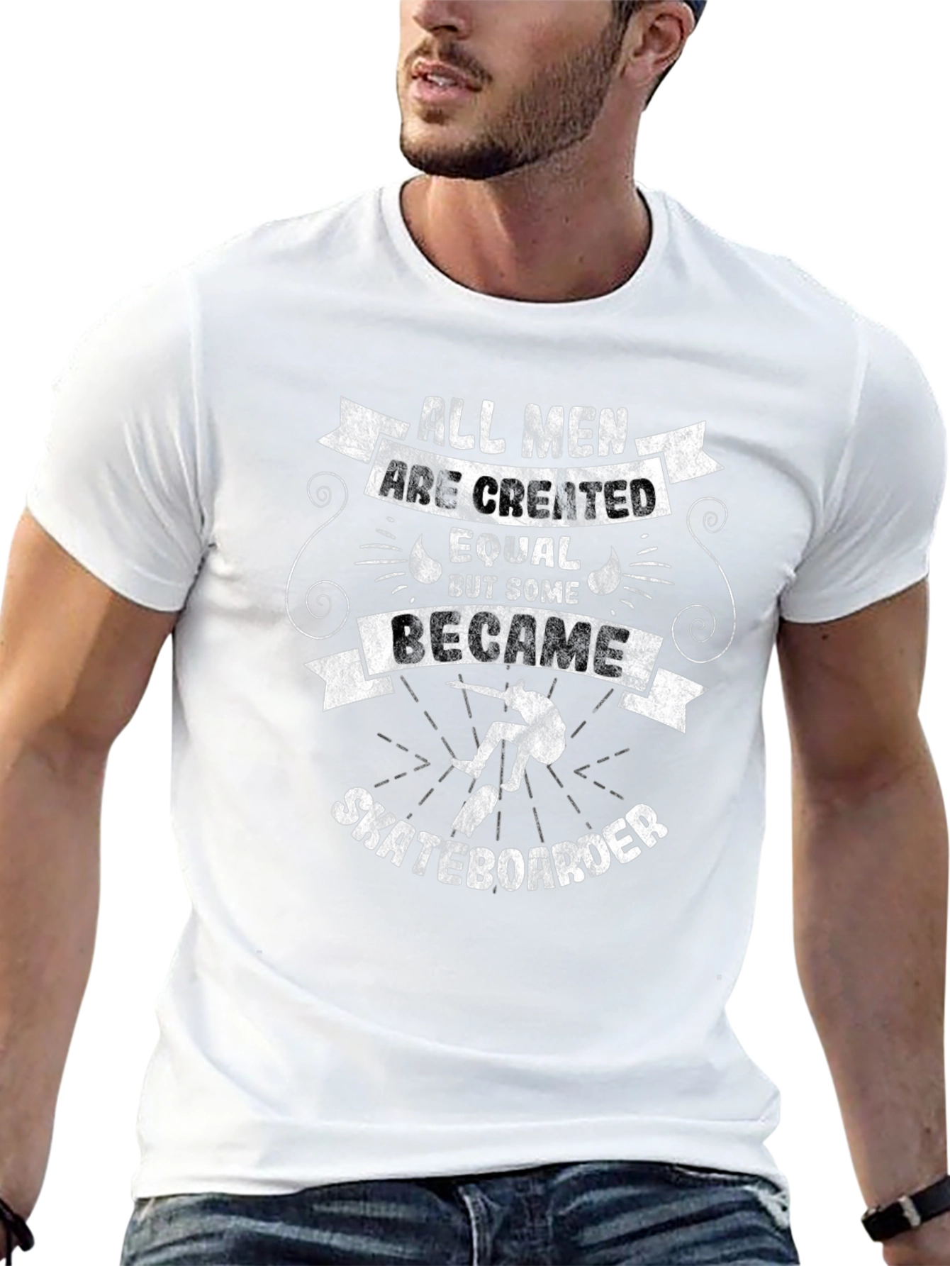 Skateboarder Graphic T-Shirt - All Men Are Created Equal