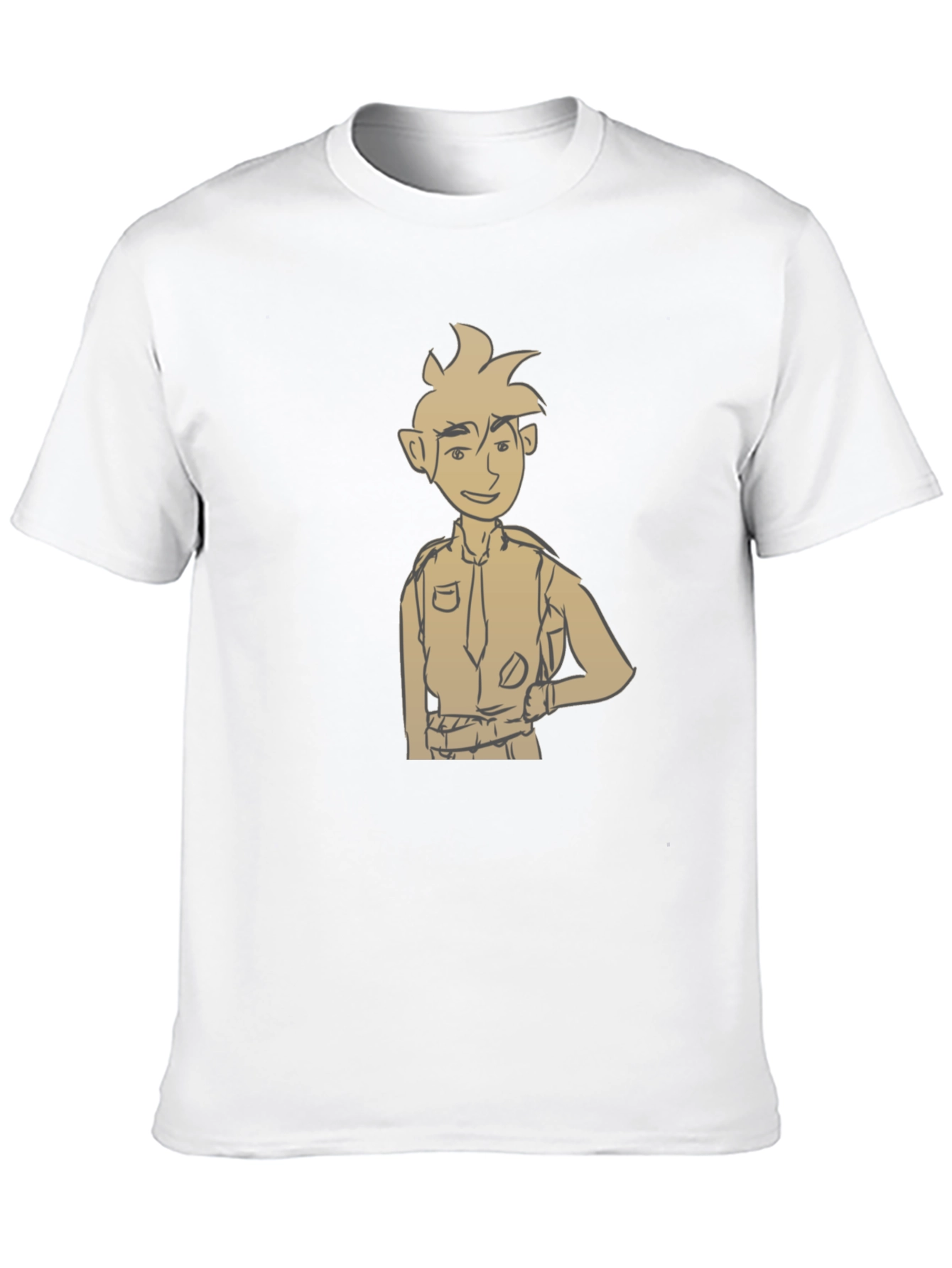 Cartoon Character Graphic Tee - Black