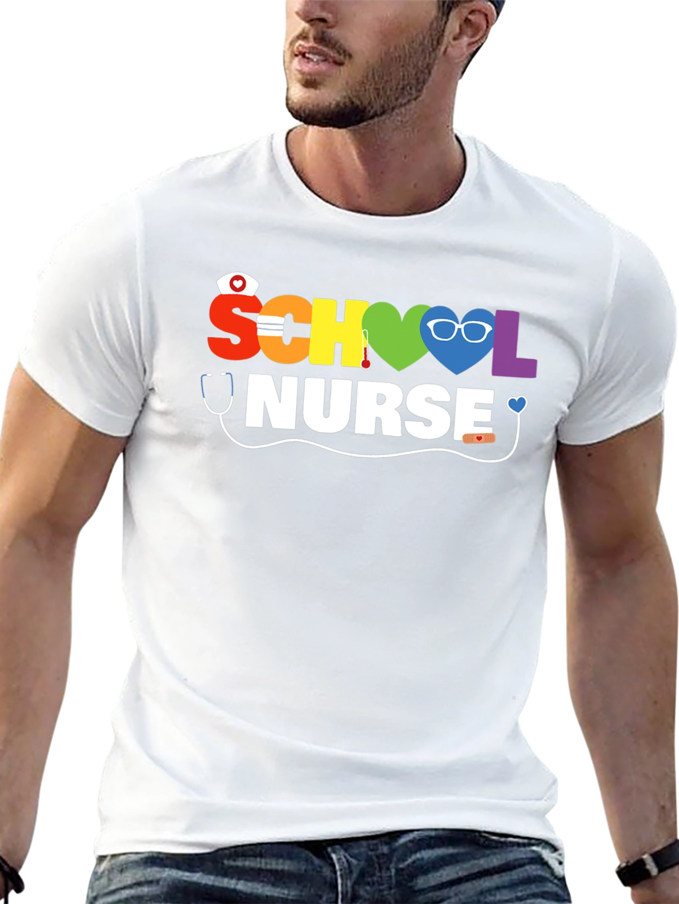 Rainbow School Nurse T-Shirt