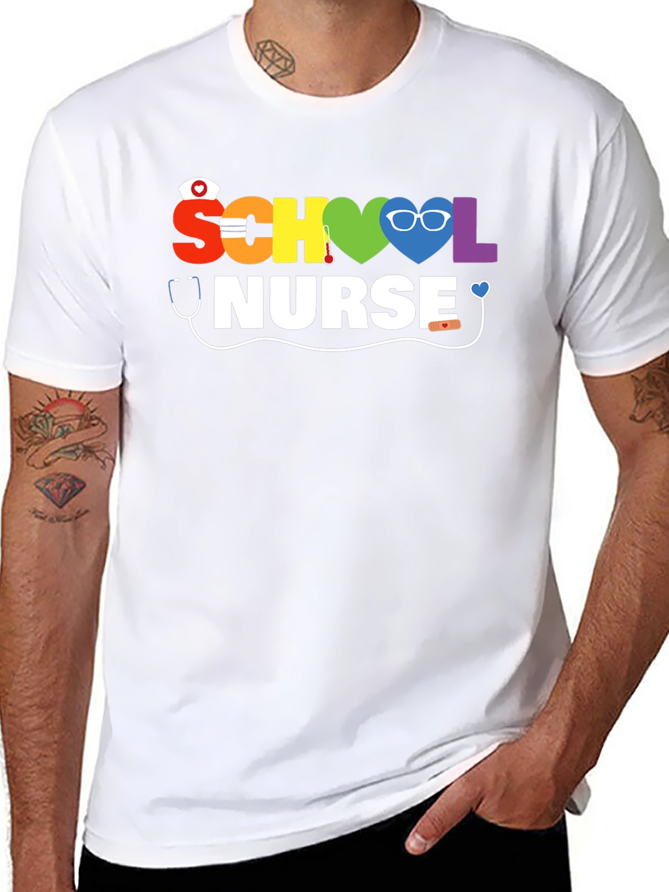Rainbow School Nurse T-Shirt