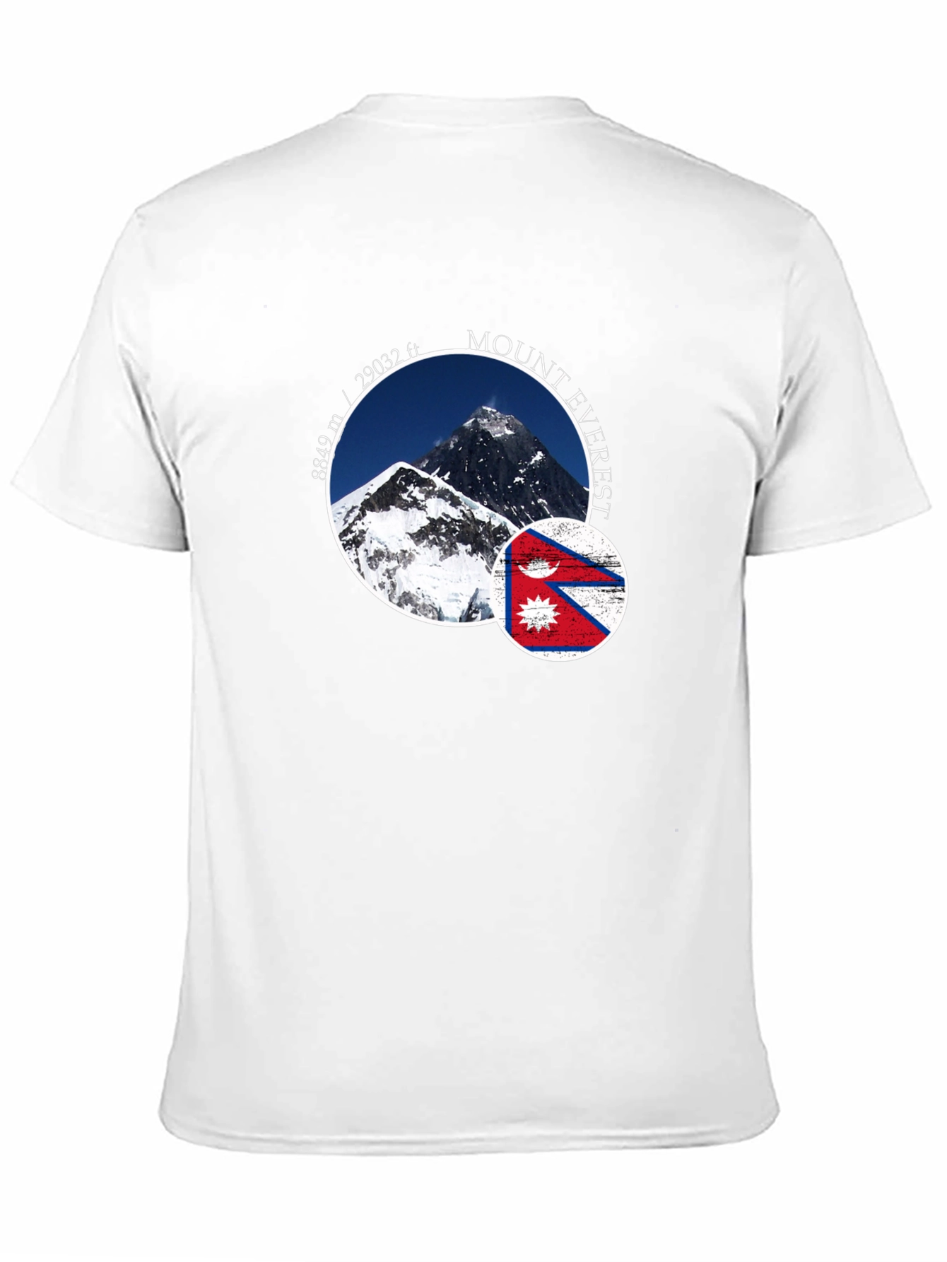Mount Everest Nepal Flag Graphic T-Shirt