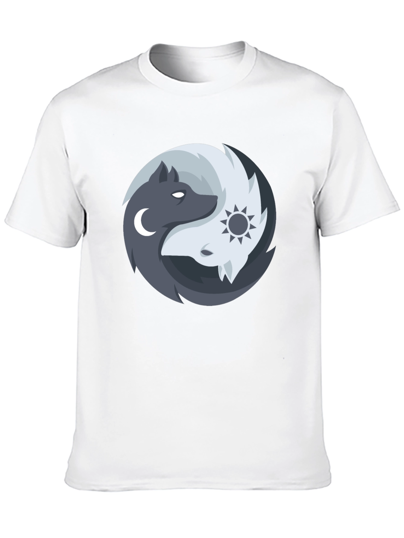 Yin Yang Wolves Graphic Tee - Balance & Harmony
