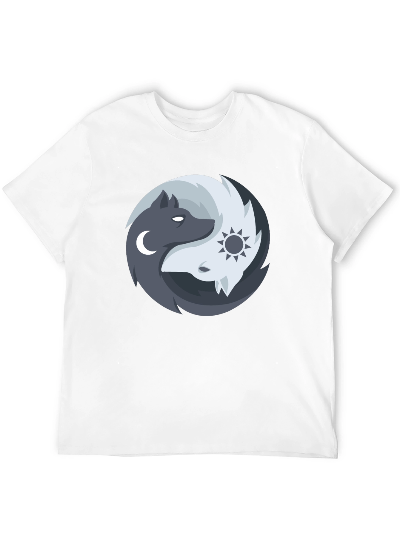 Yin Yang Wolves Graphic Tee - Balance & Harmony