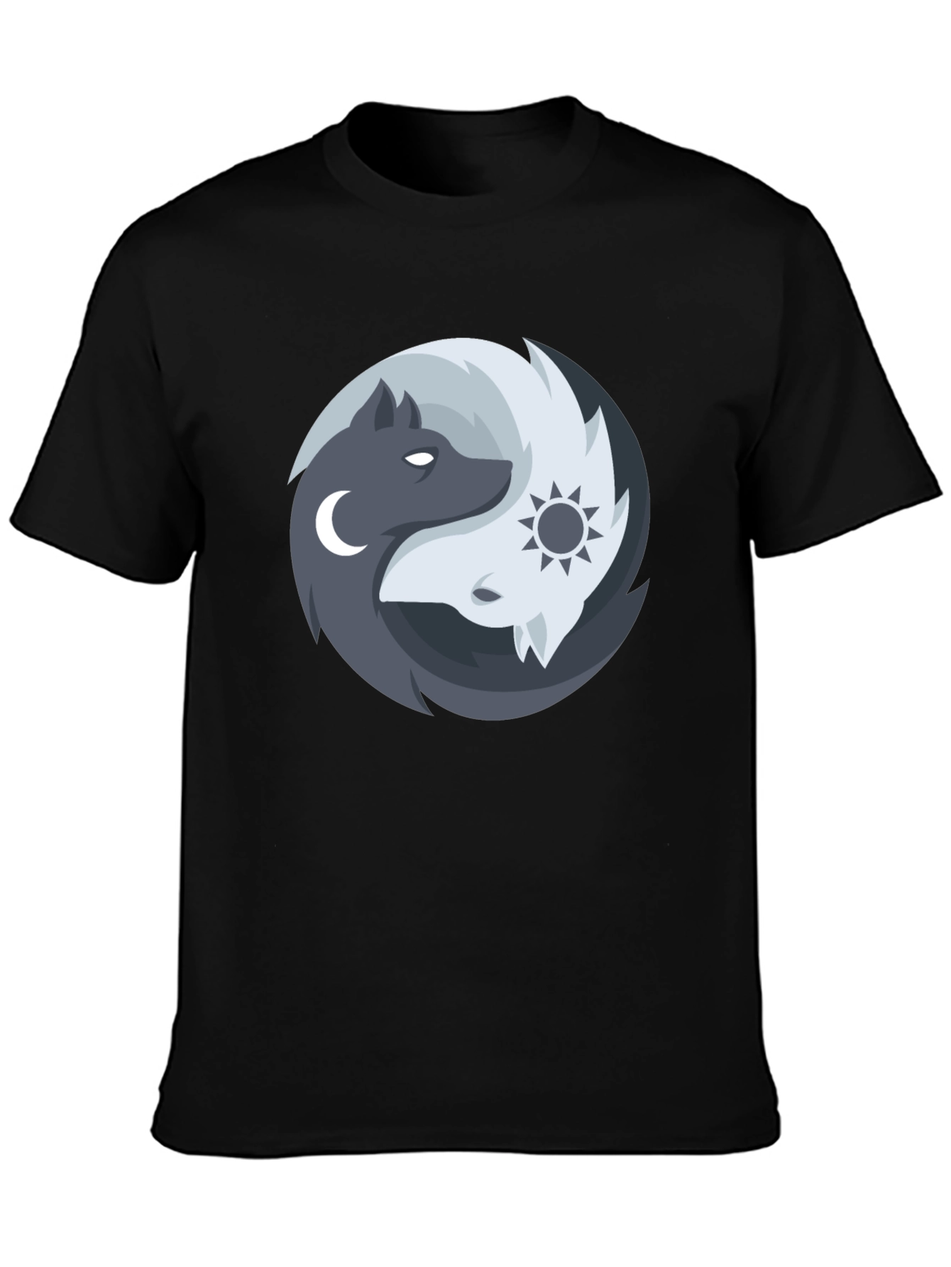Yin Yang Wolves Graphic Tee - Balance & Harmony