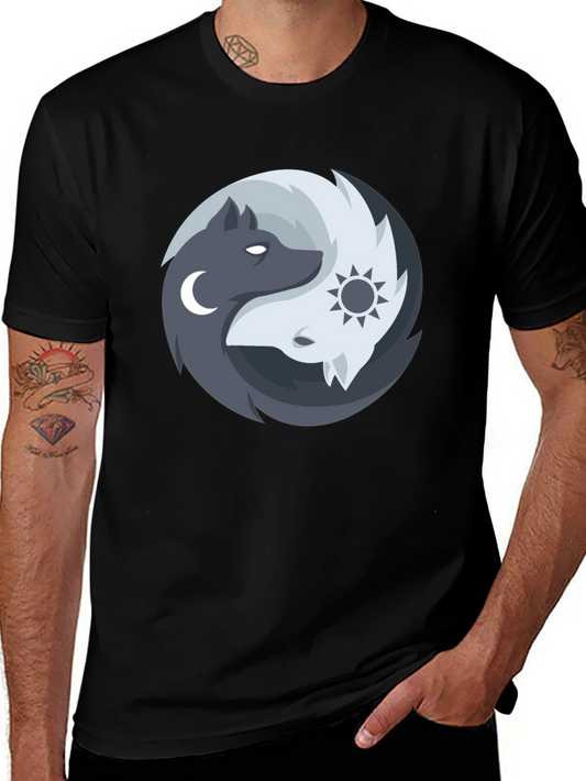 Yin Yang Wolves Graphic Tee - Balance & Harmony