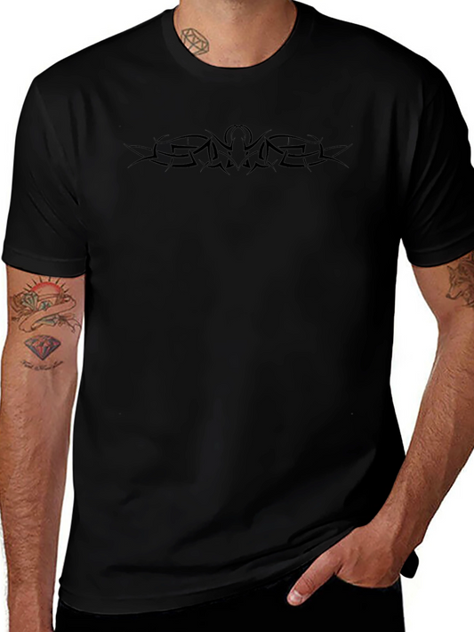 Mens Black Tribal Graphic T-Shirt