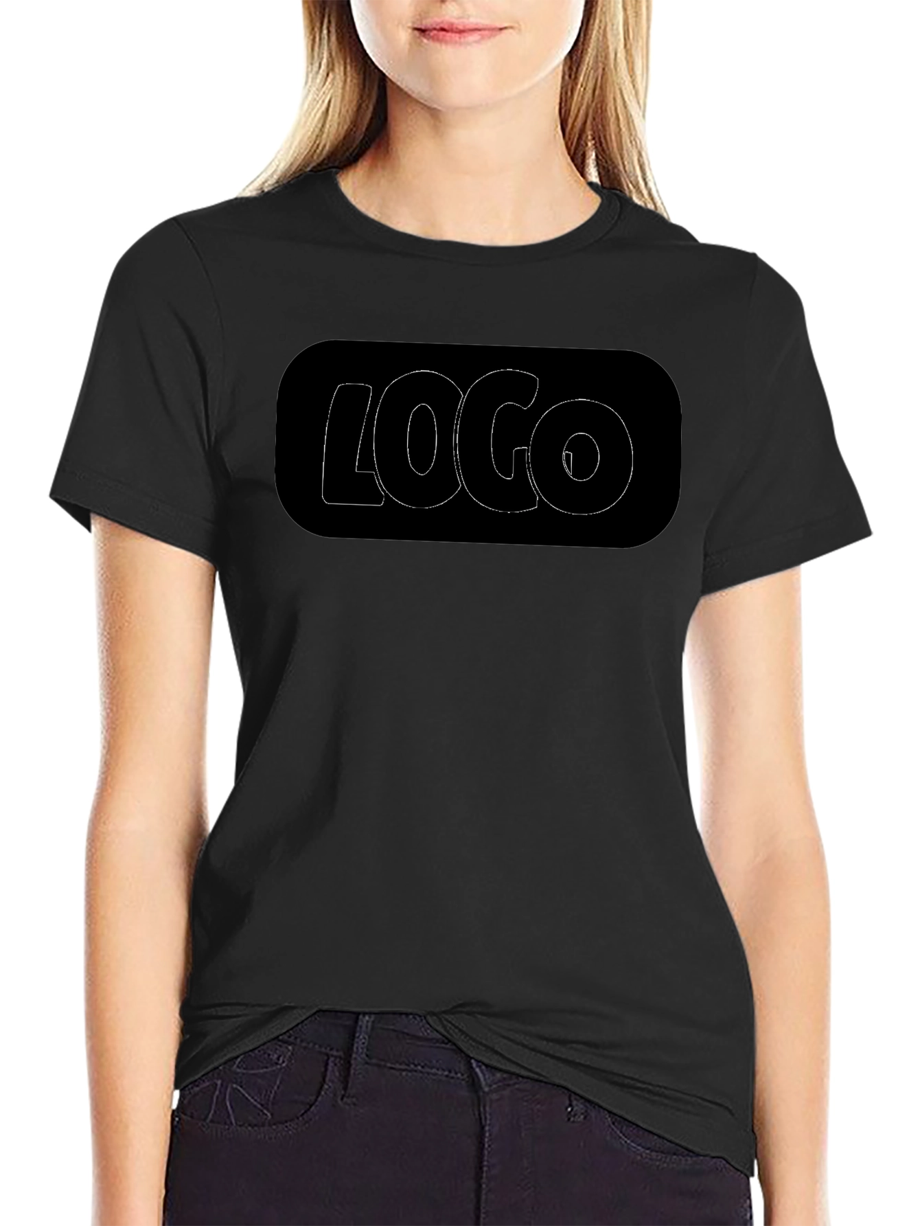 Black Graphic Tee - Logo Design