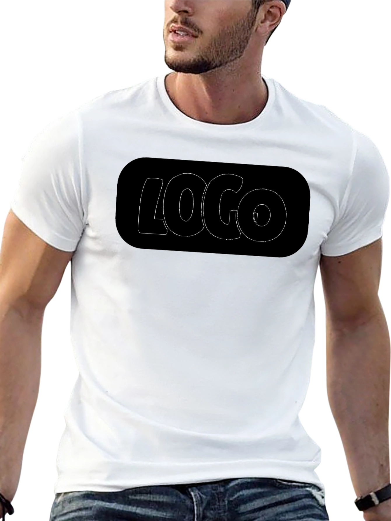 Black Graphic Tee - Logo Design