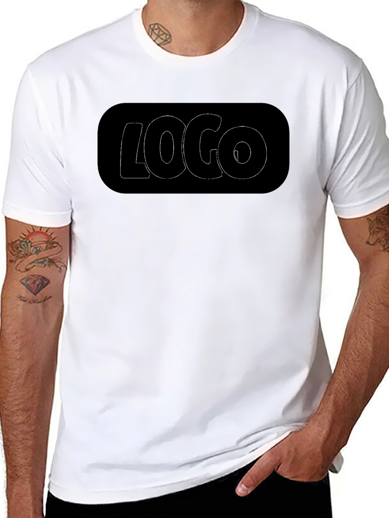Black Graphic Tee - Logo Design