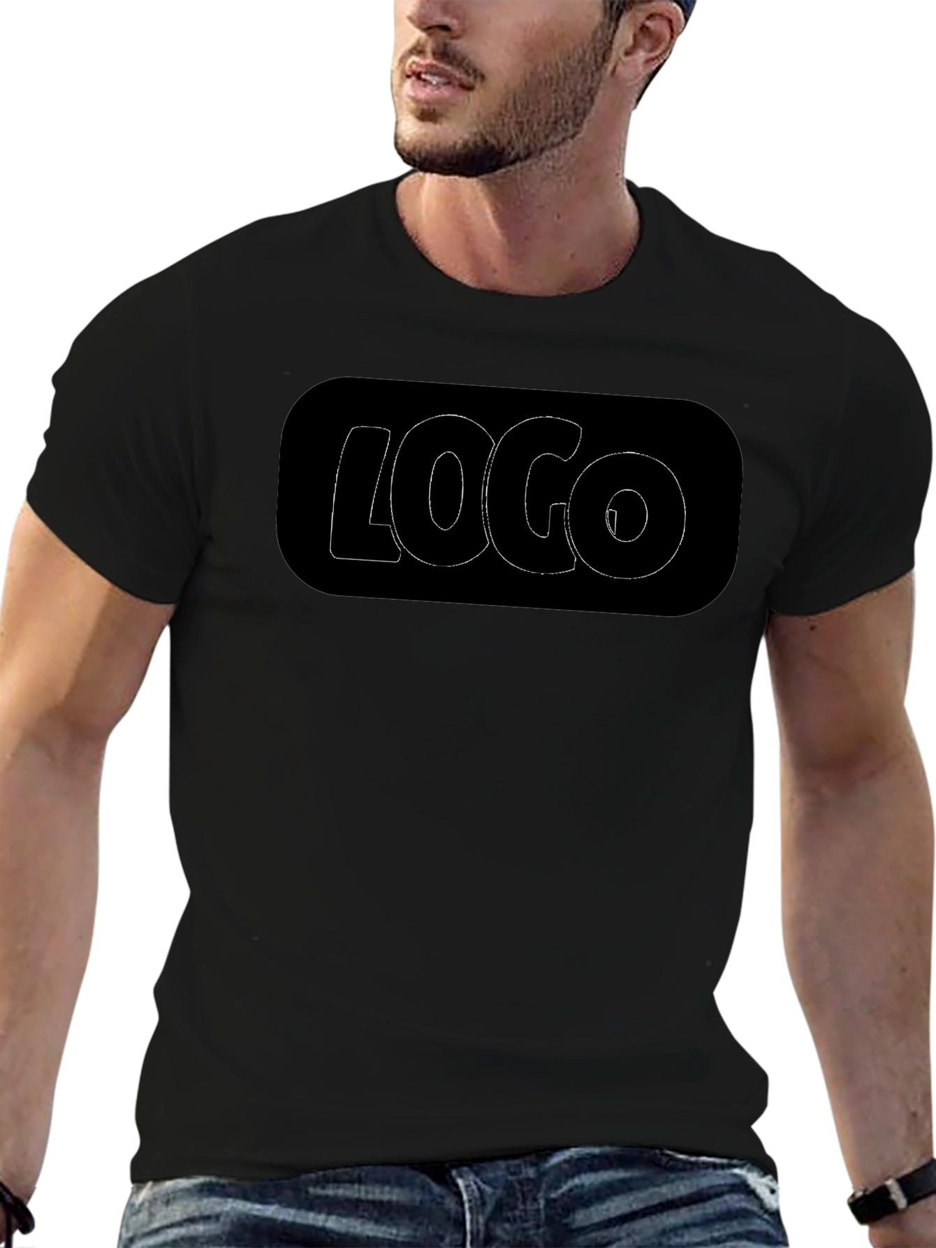 Black Graphic Tee - Logo Design