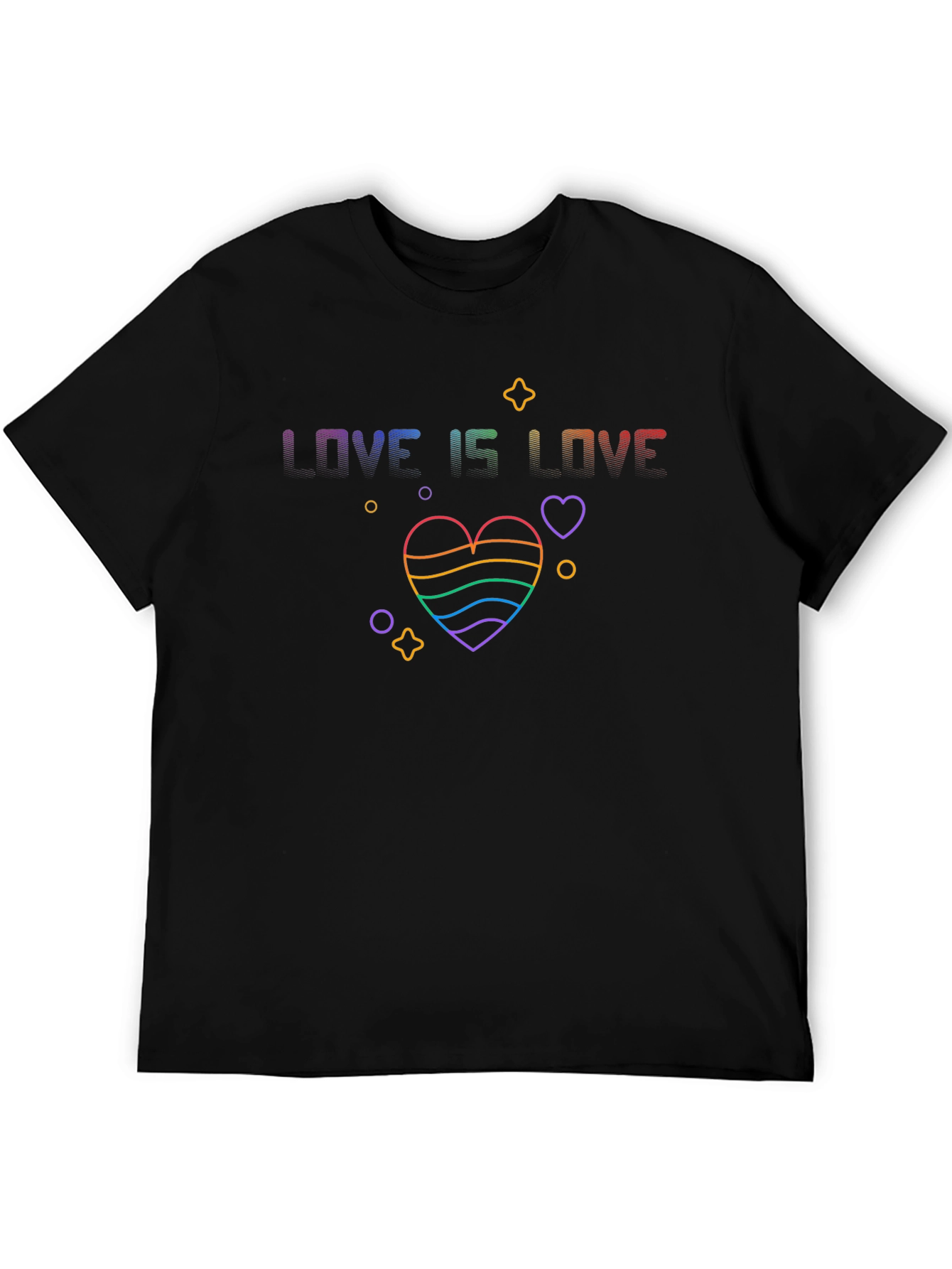 Love Is Love Rainbow Heart Graphic T-Shirt