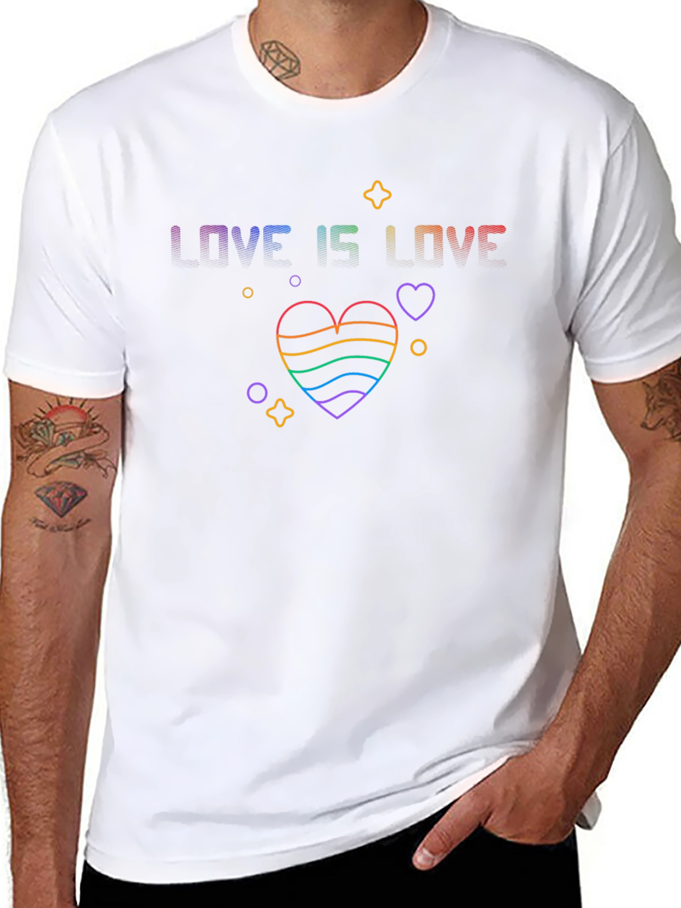 Love Is Love Rainbow Heart Graphic T-Shirt