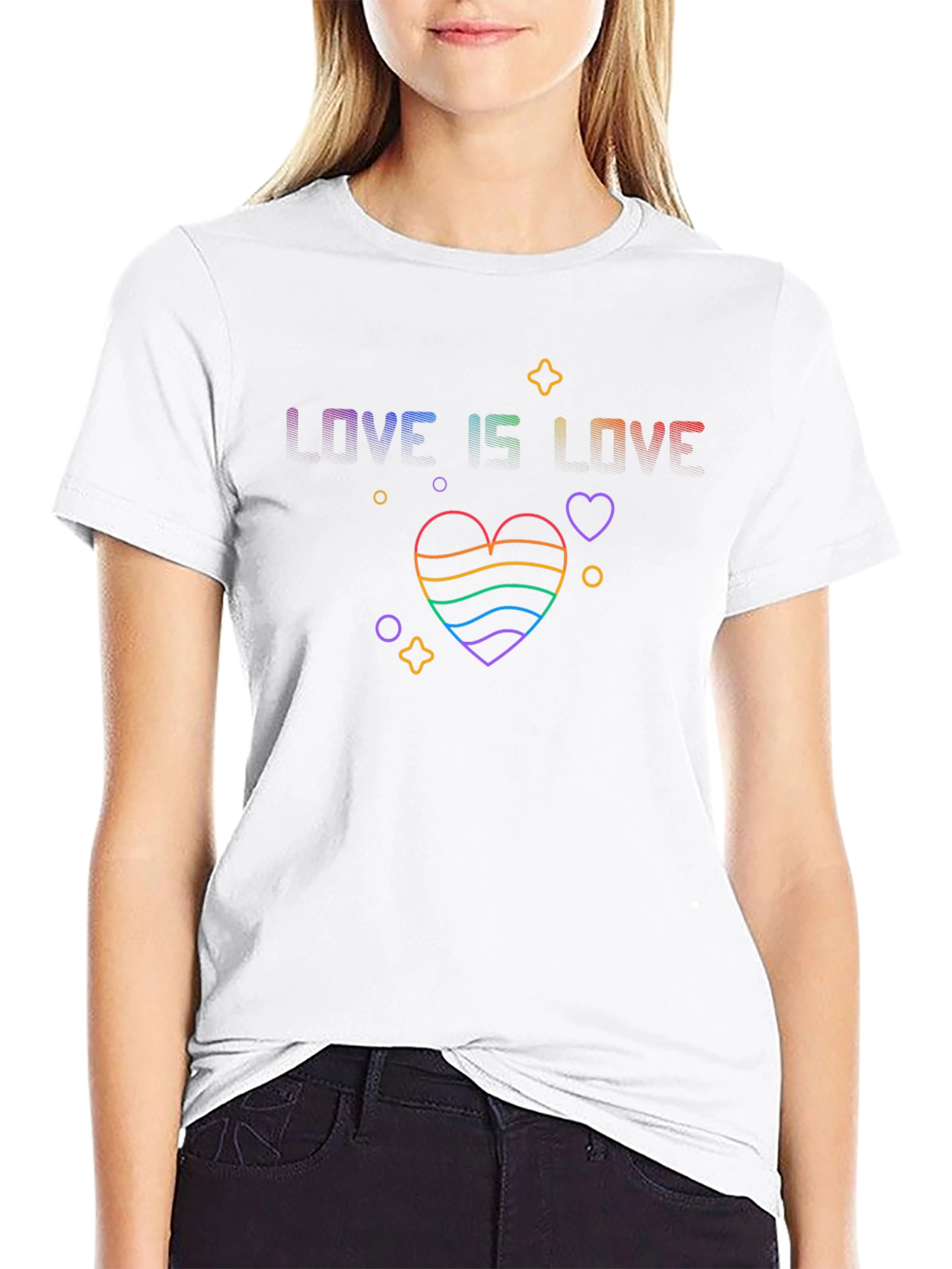 Love Is Love Rainbow Heart Graphic T-Shirt