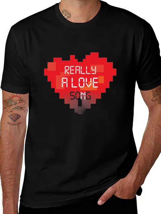 Pixel Heart Love Song Graphic T-Shirt
