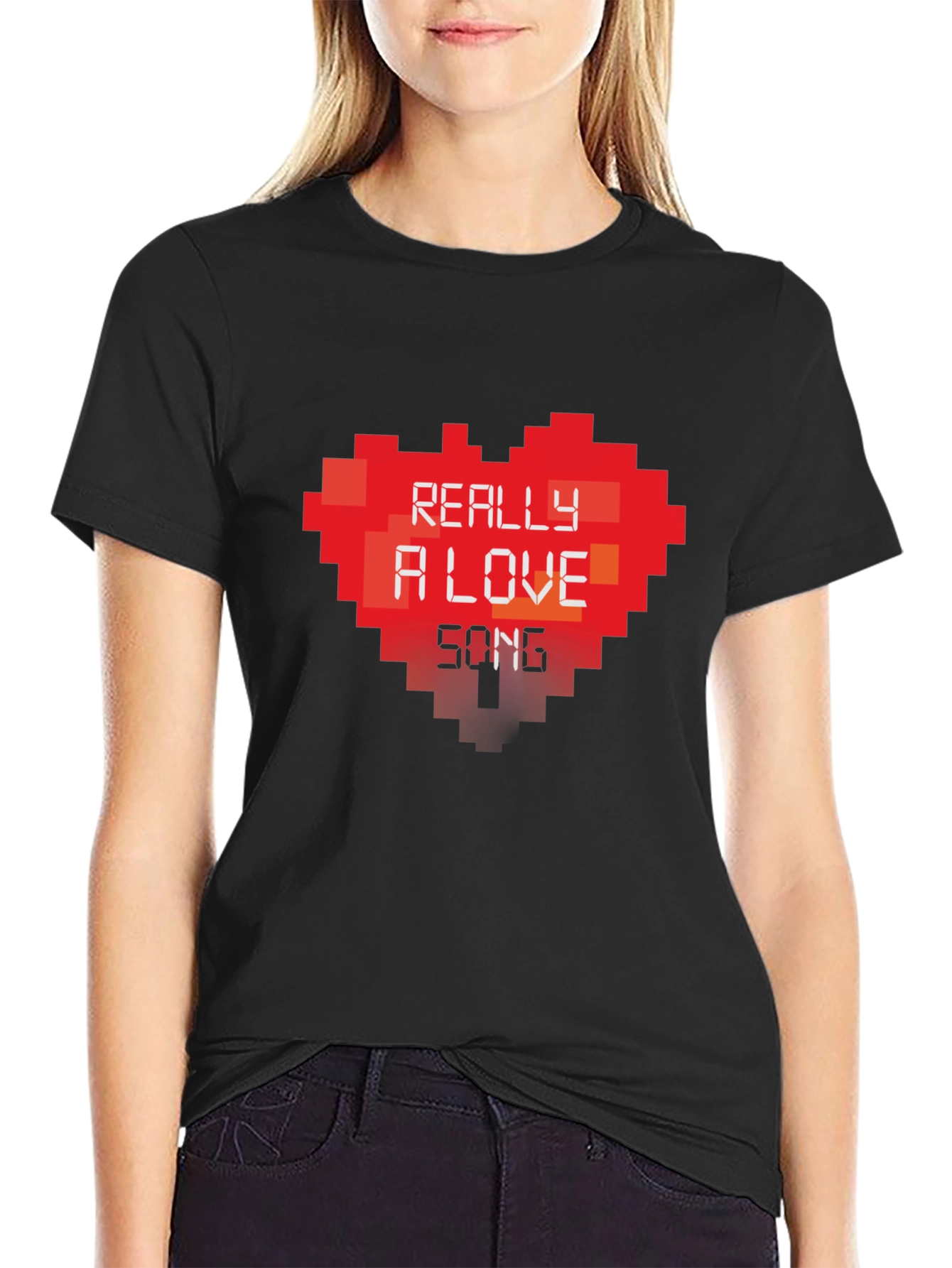 Pixel Heart Love Song Graphic T-Shirt
