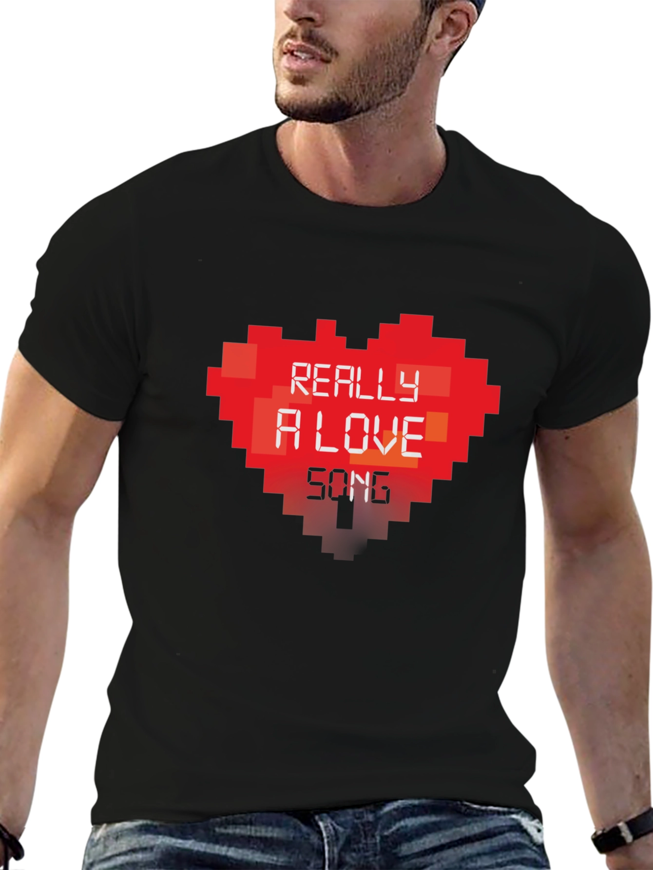 Pixel Heart Love Song Graphic T-Shirt