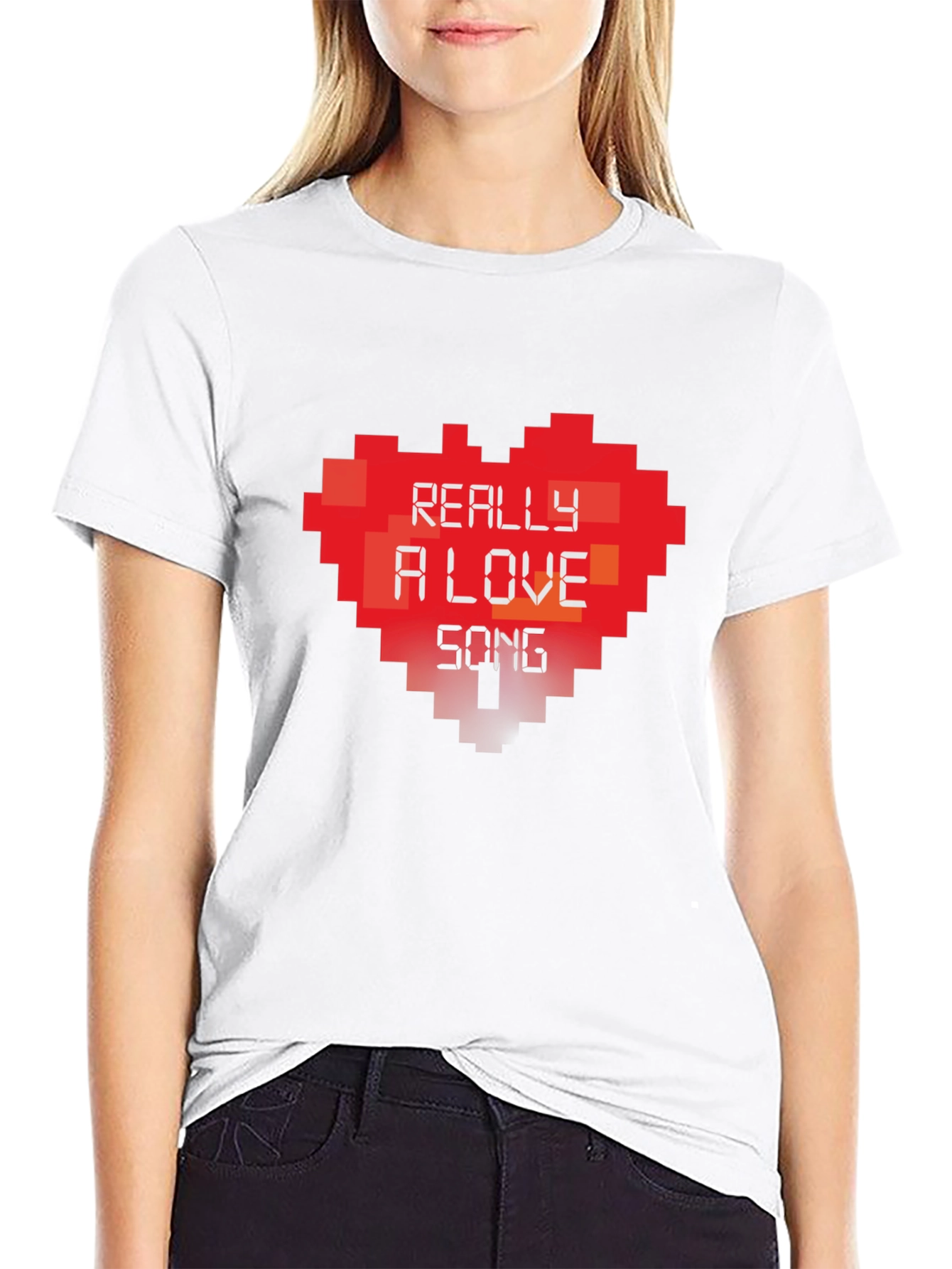 Pixel Heart Love Song Graphic T-Shirt