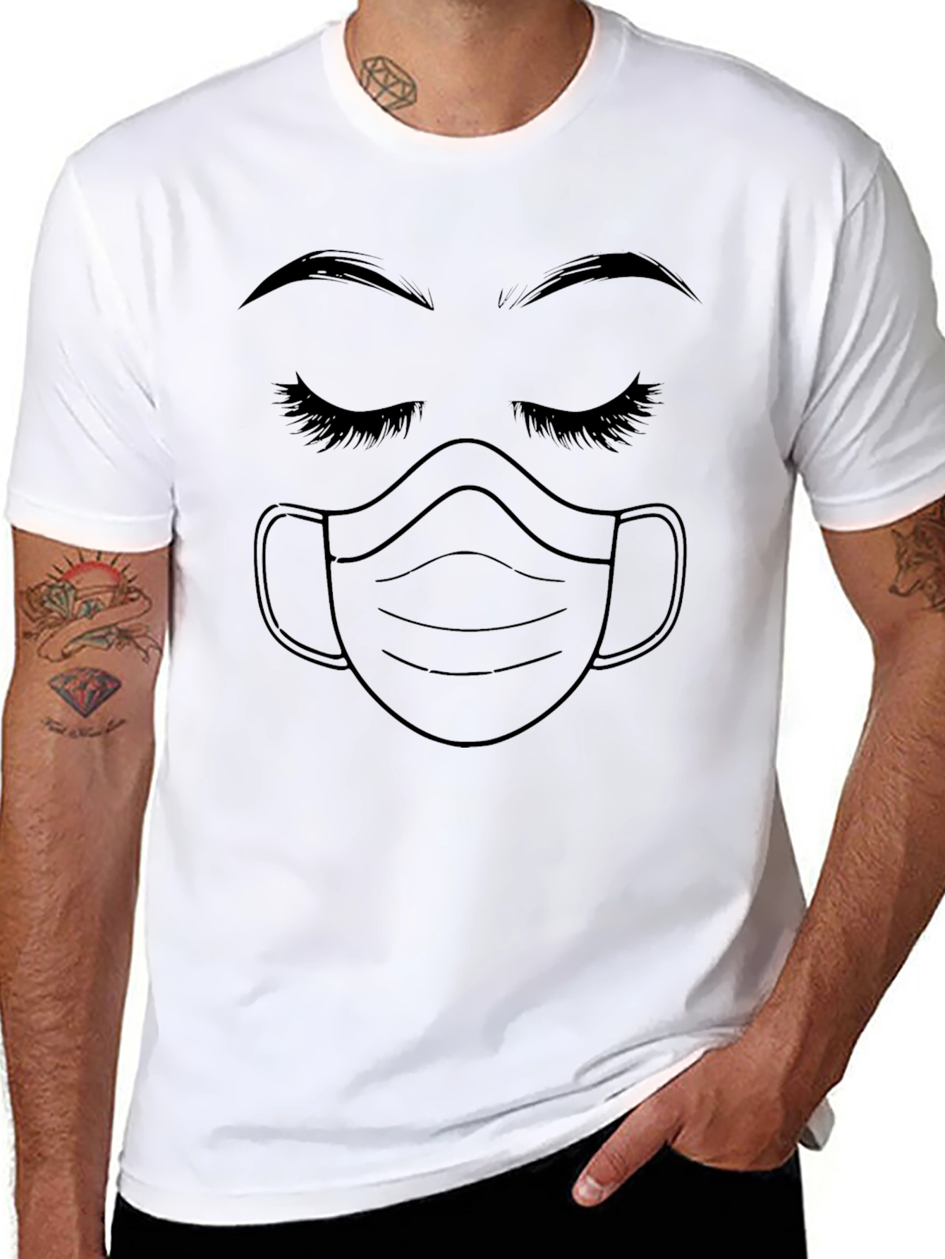 Masked Beauty Graphic Tee - Stylish Comfort