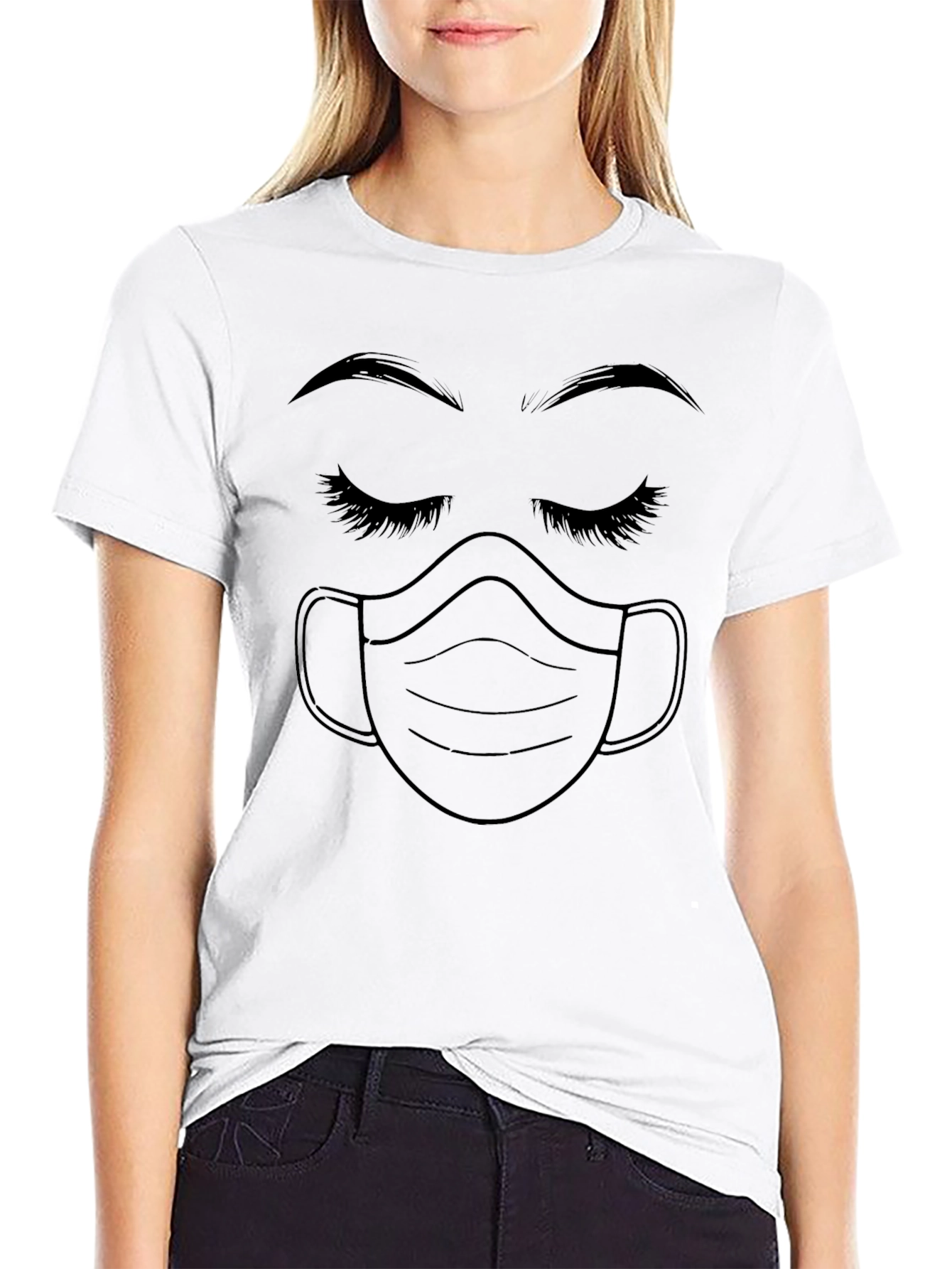 Masked Beauty Graphic Tee - Stylish Comfort
