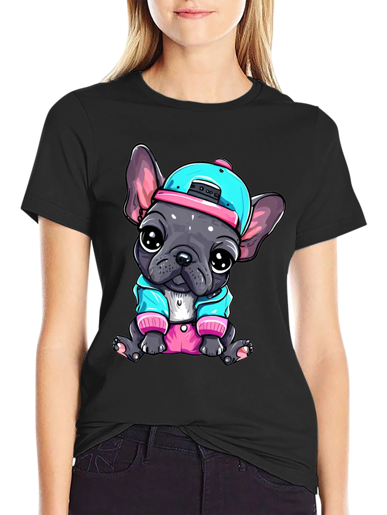 Cool Bulldog Pup Graphic Tee