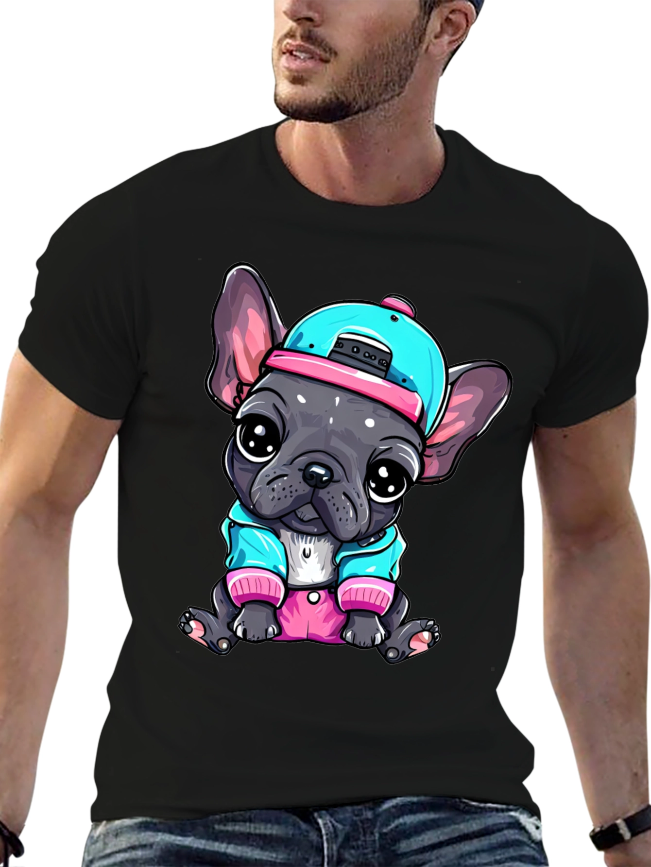 Cool Bulldog Pup Graphic Tee
