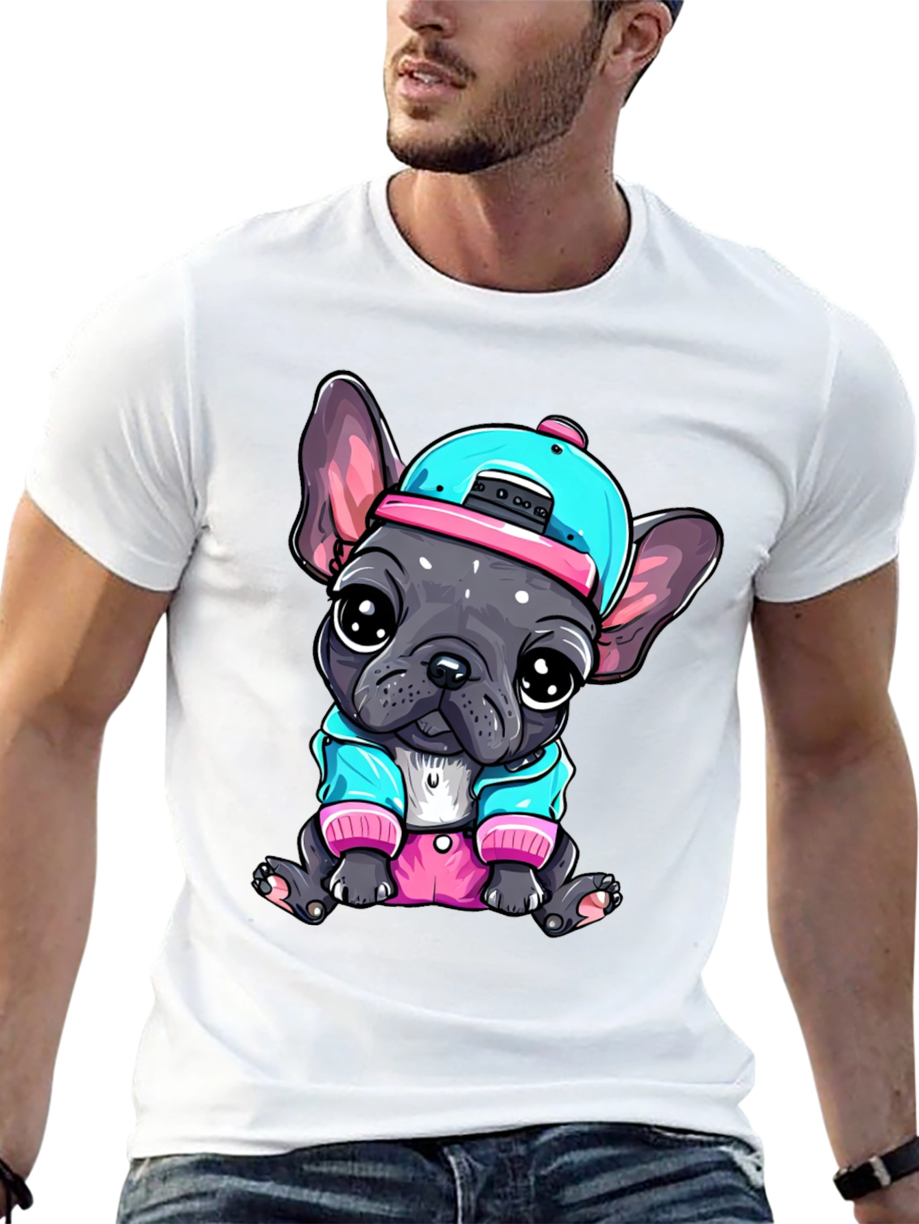 Cool Bulldog Pup Graphic Tee