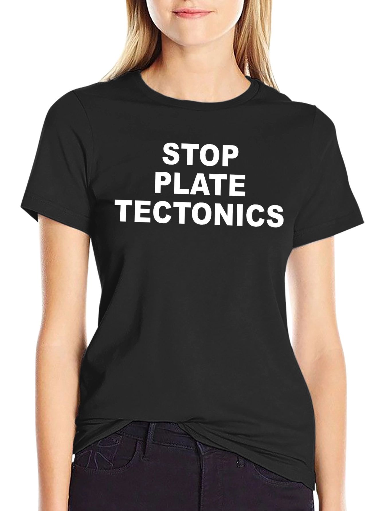 Stop Plate Tectonics Graphic Tee - Black