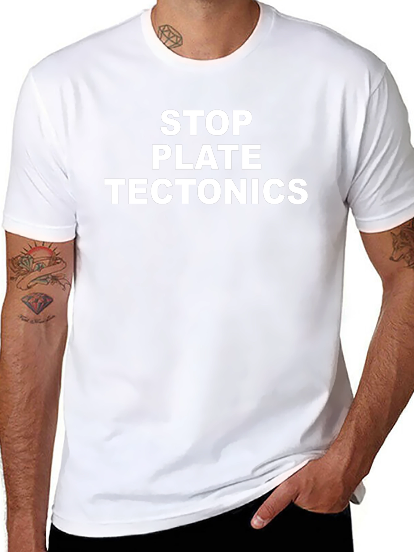 Stop Plate Tectonics Graphic Tee - Black