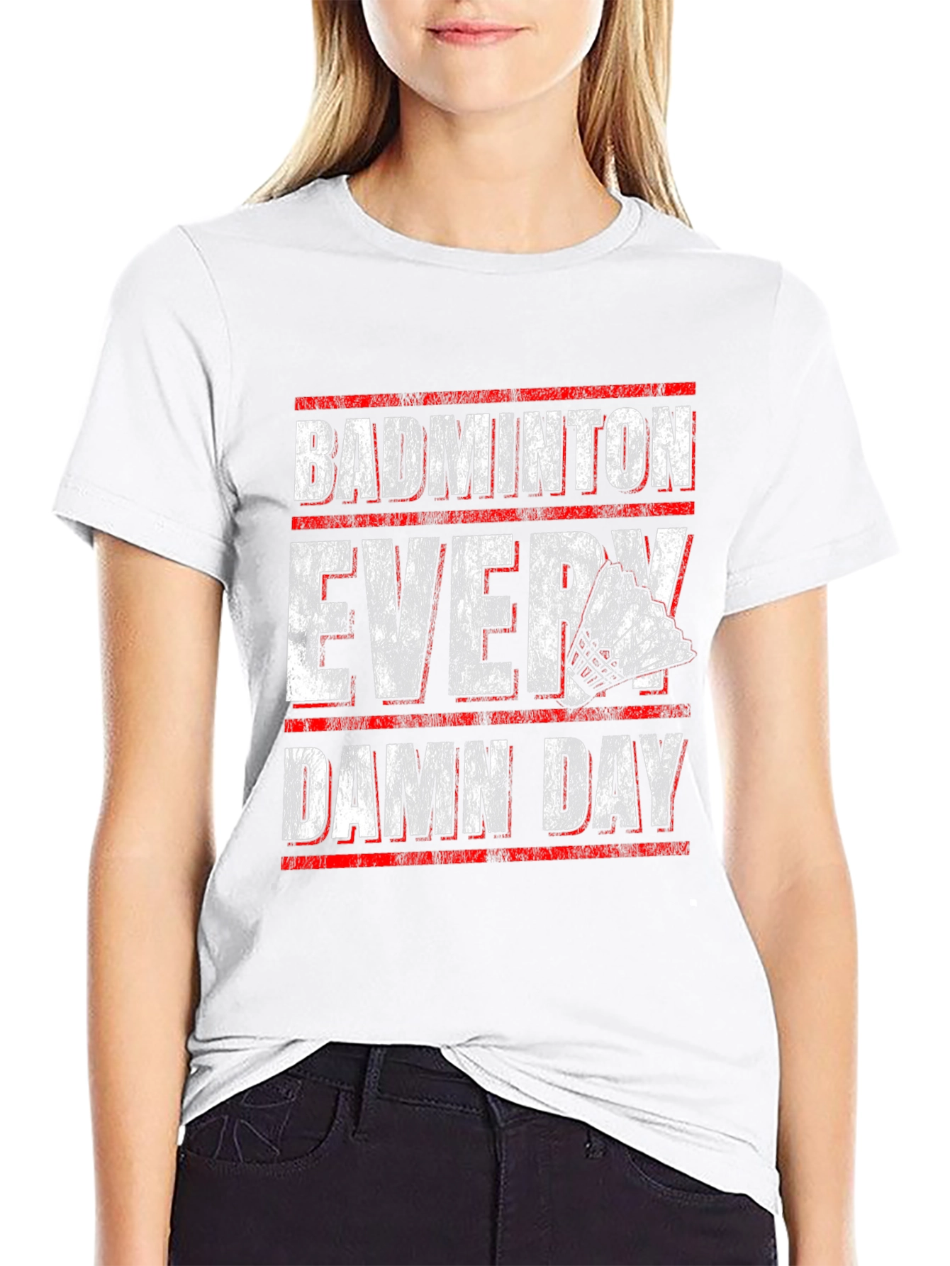 Badminton Every Damn Day Graphic T-Shirt