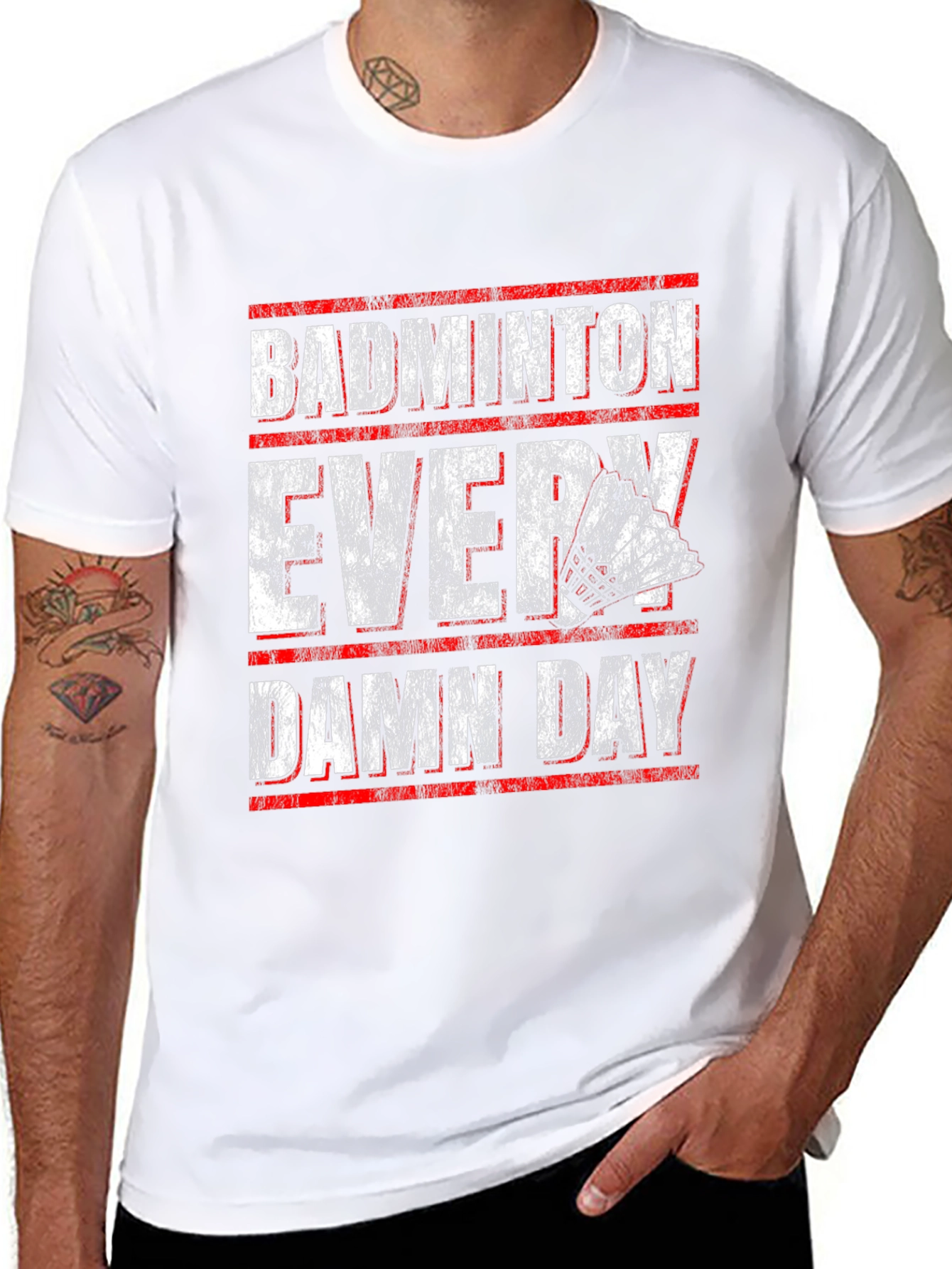Badminton Every Damn Day Graphic T-Shirt