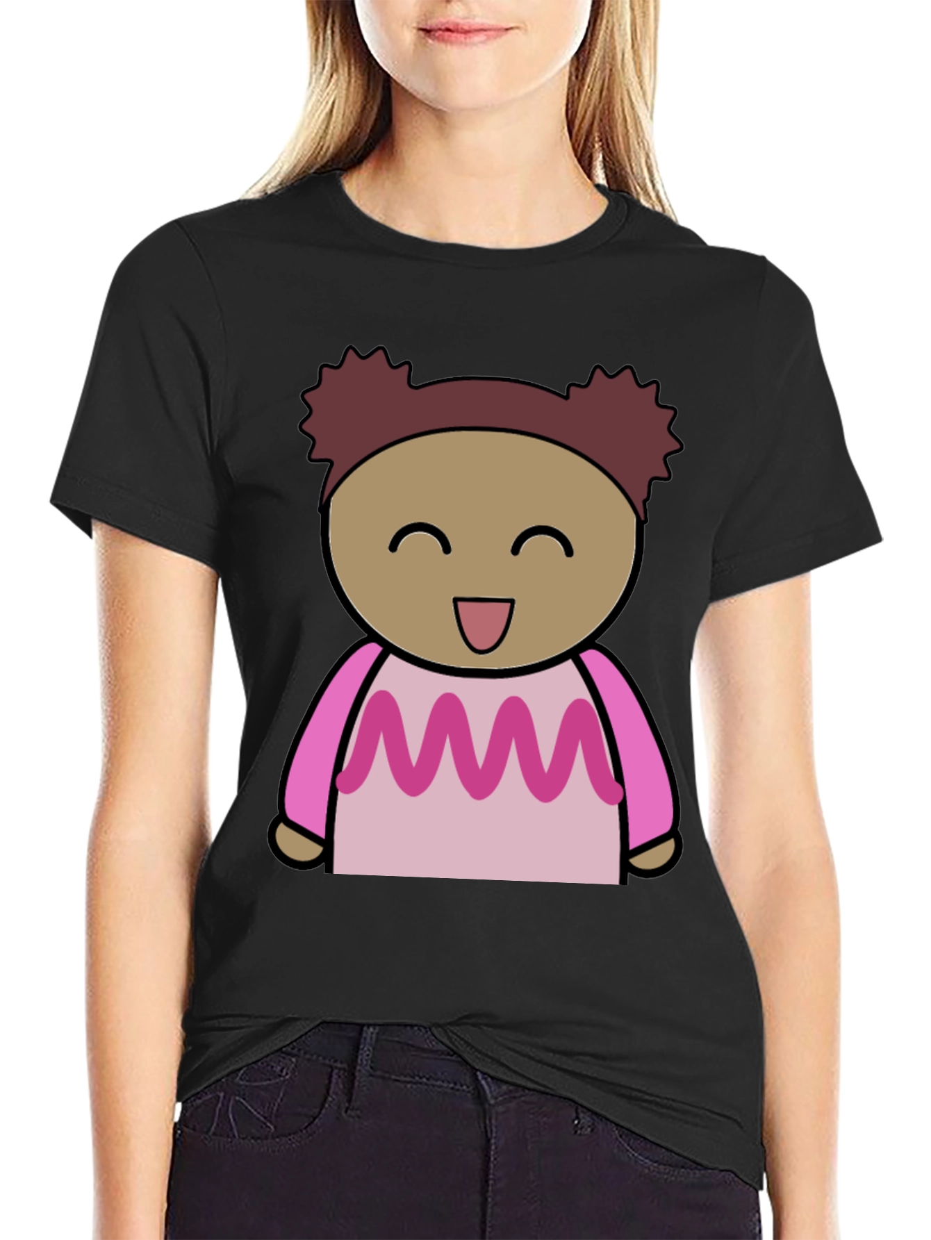 Cute Cartoon Character Print Tee