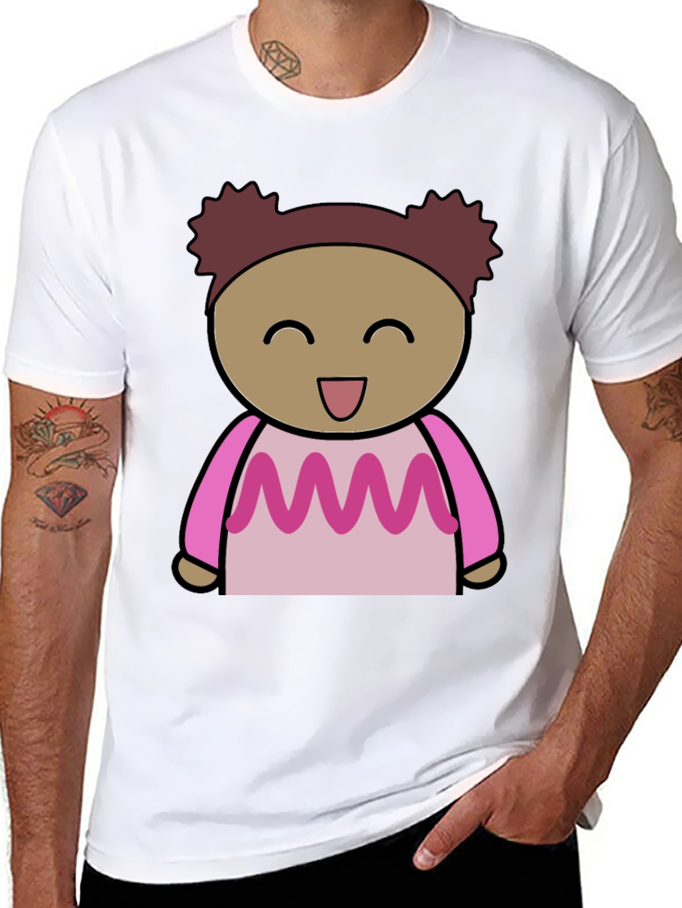 Cute Cartoon Character Print Tee