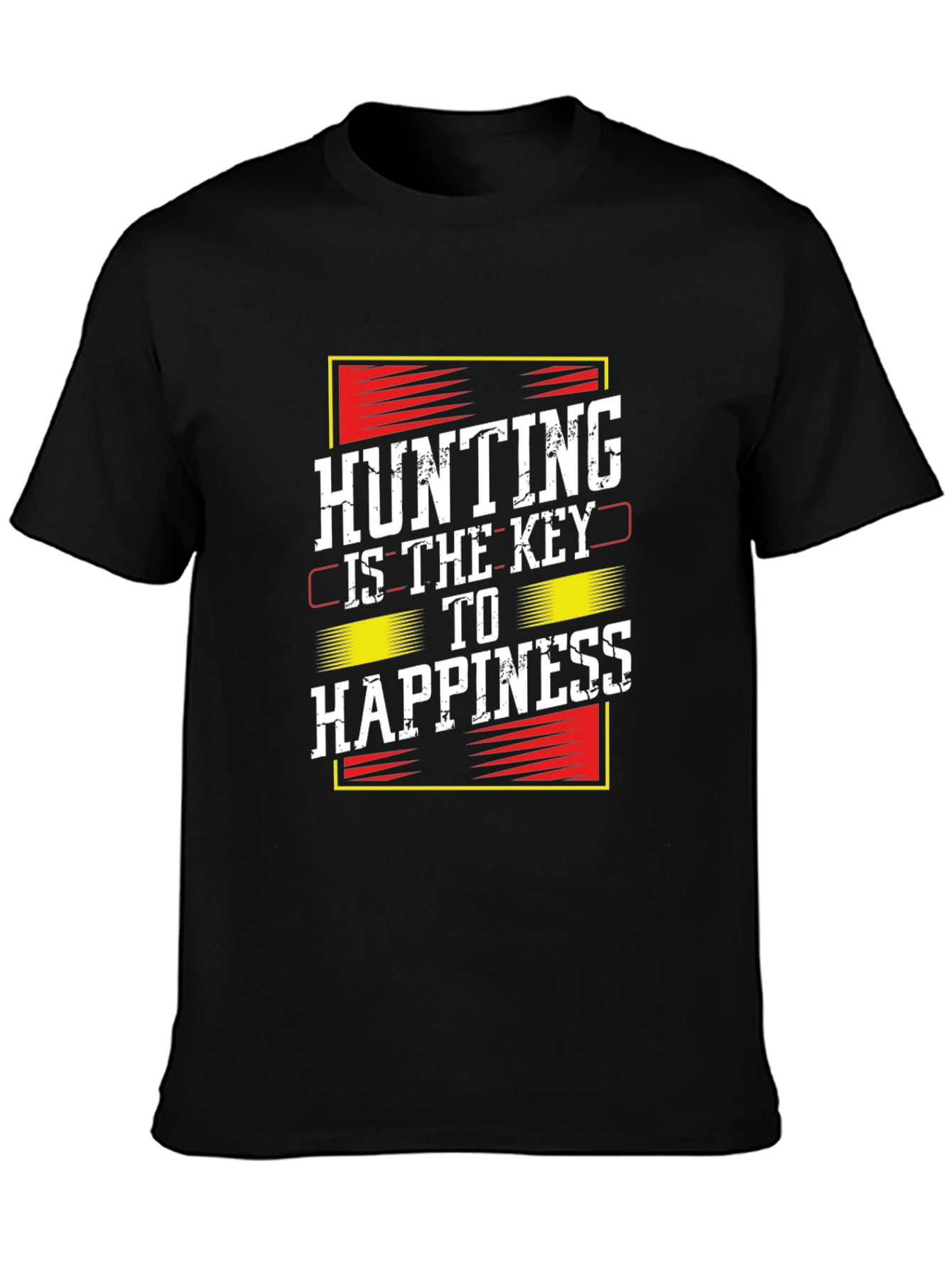 Hunting Is Key to Happiness Black T-Shirt