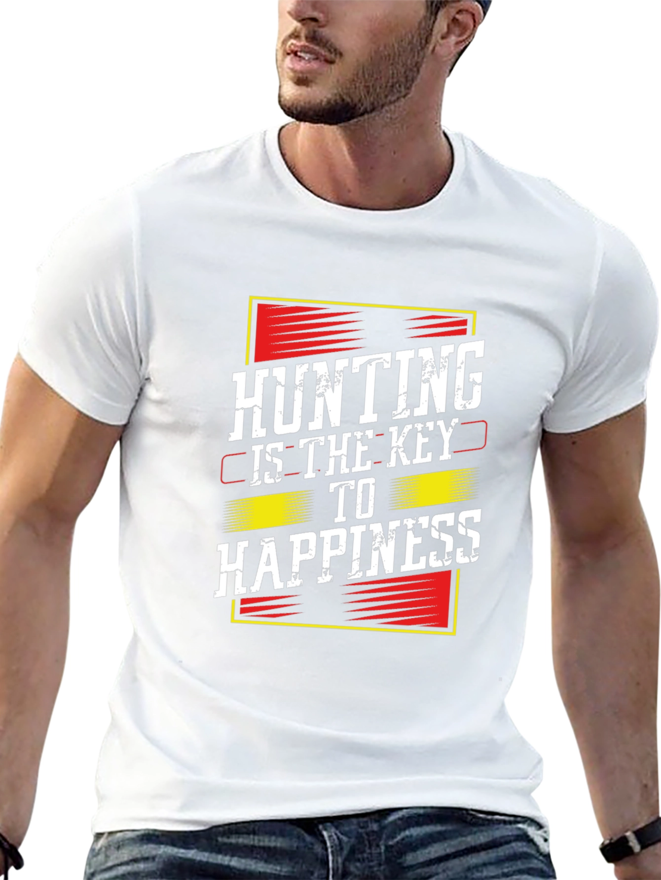 Hunting Is Key to Happiness Black T-Shirt