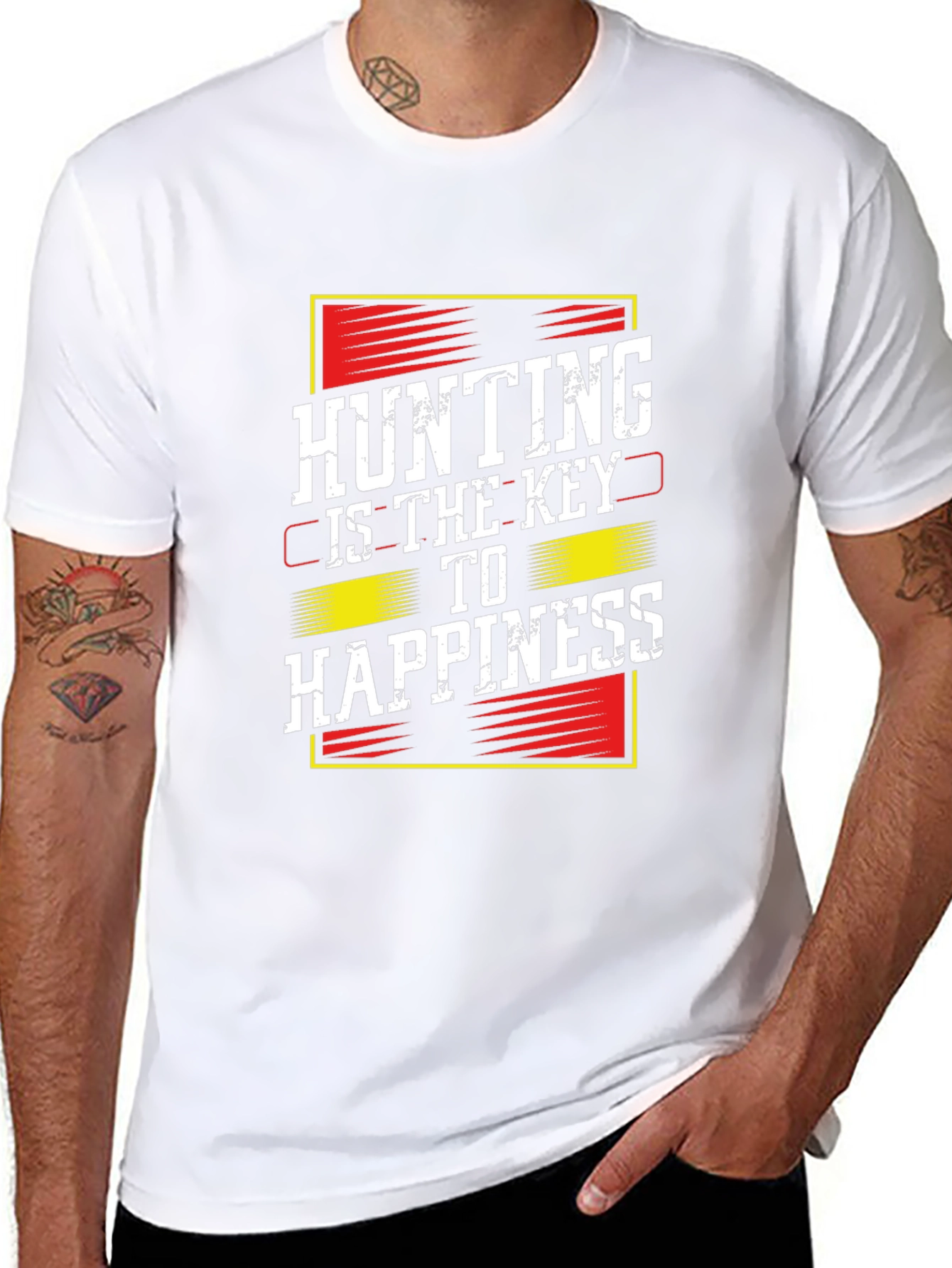 Hunting Is Key to Happiness Black T-Shirt