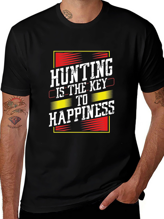 Hunting Is Key to Happiness Black T-Shirt