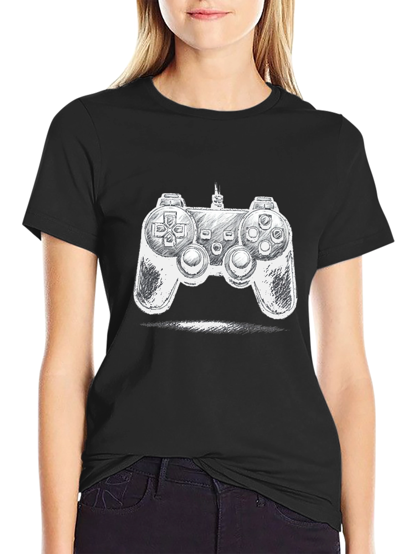 Gamer Console Graphic Tee - Stylish Black T-Shirt